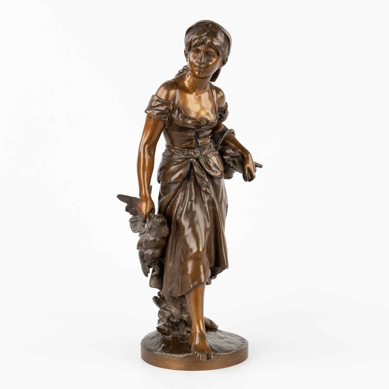 Mathurin Moreau (1822-1912) 'Retour du Marche', Hors Concours, patinated bronze. (1 of 9)