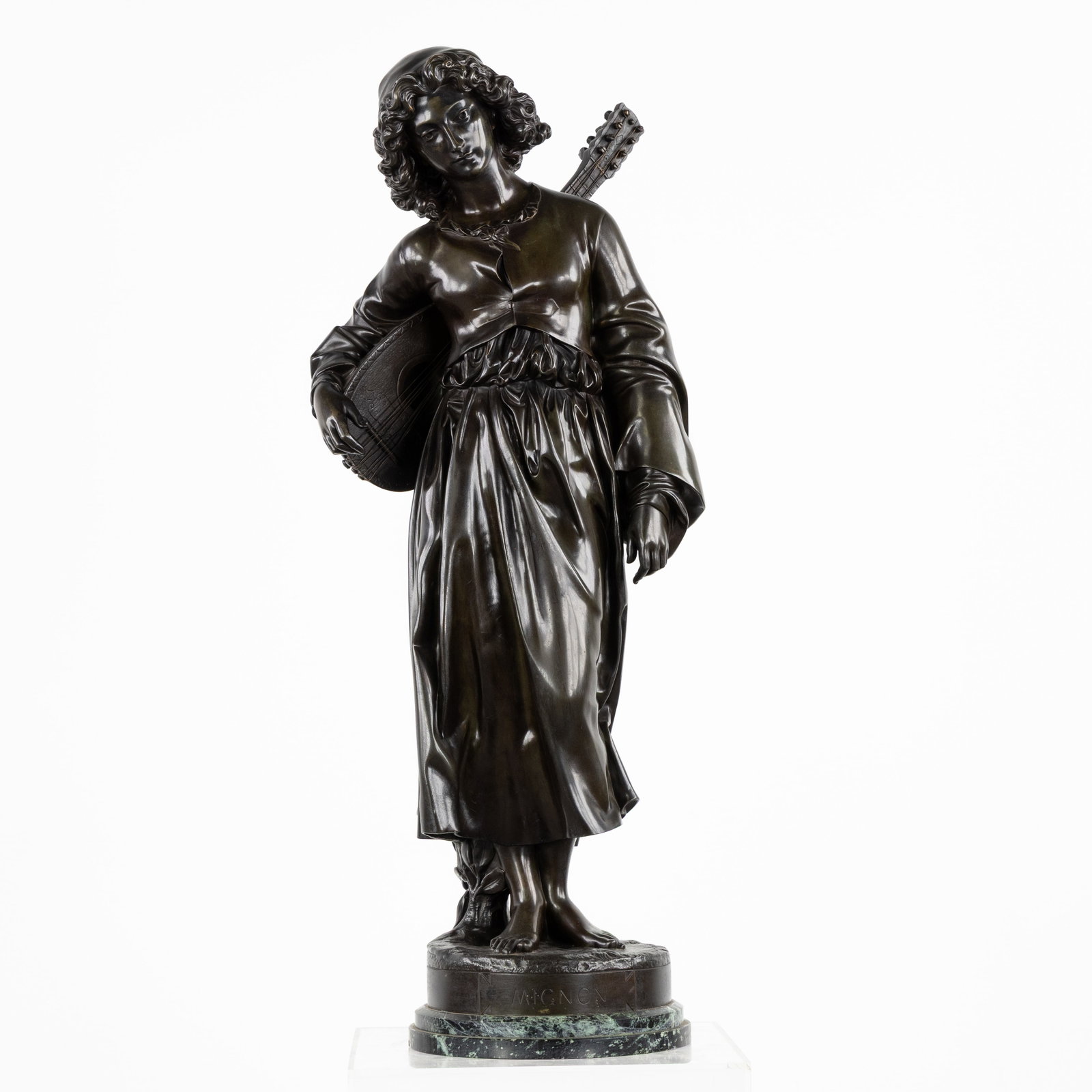 Alexandre Falguiere (1831-1900) 'Mignon à la Mandoline', patinated bronze (1872). (1 of 9)