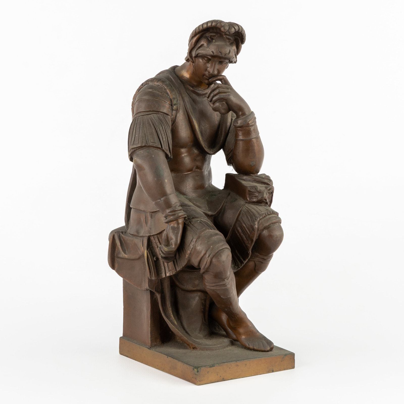 After Michelangelo (1475-1564) 'Lorenzo Di Medici', patinated bronze. (1 of 7)