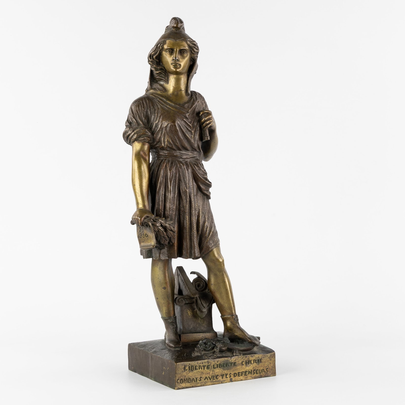Pierre Jean David d'Angers (1788-1856) 'Liberte', patinated bronze, 19th C. (1 of 12)