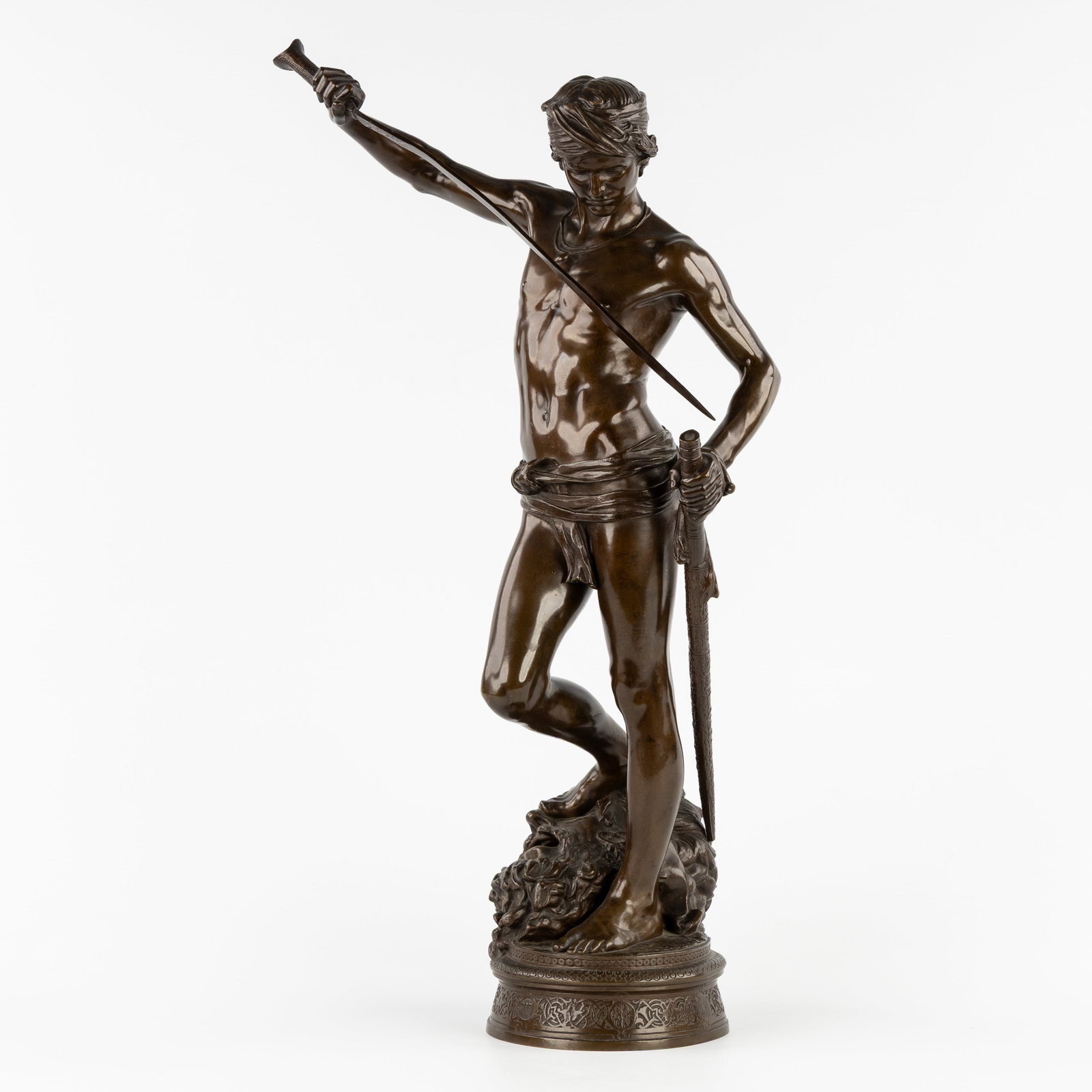 Antonin Mercie (1845-1916) 'David Vainqueur de Goliath', Fonderie Barbedienne. (1 of 10)