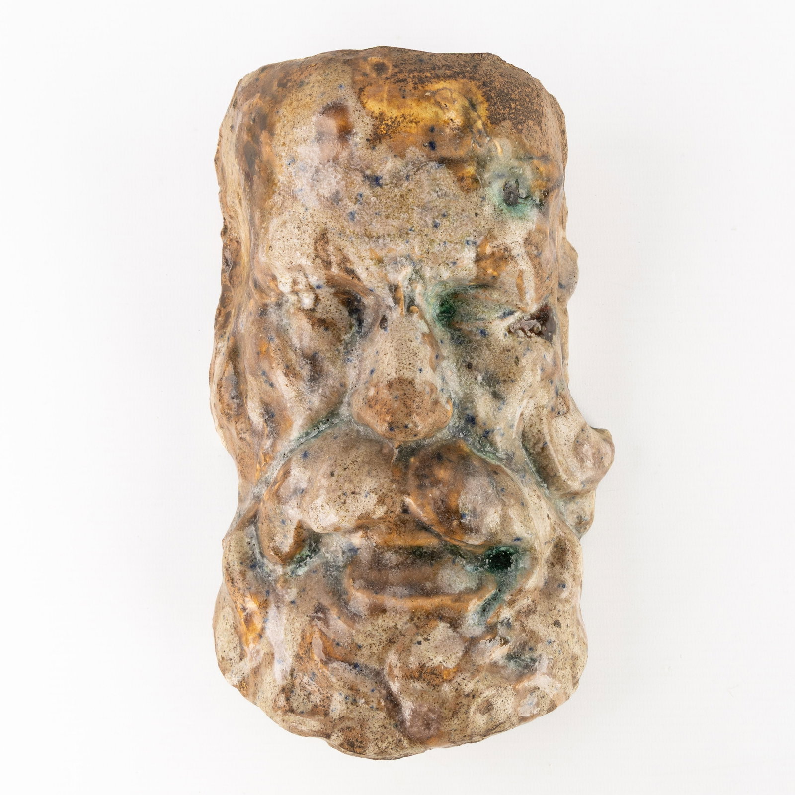 Arthur Craco (1869-1955) 'Paul Verlaine', a mask. Glazed grès. (1 of 5)