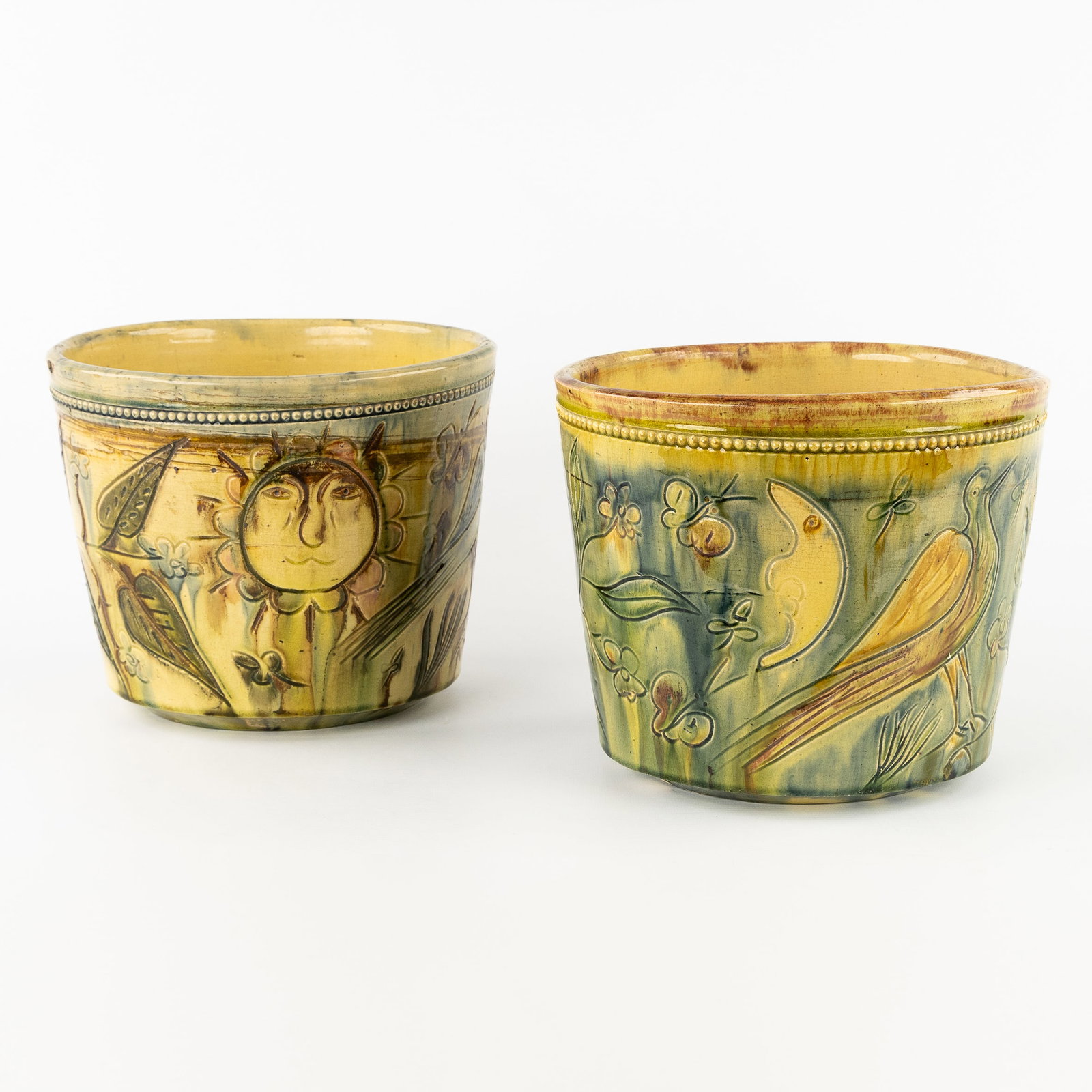 Bredene Pottery, a pair of cache-pots or planters. Flemish Earthenware. (1 of 7)