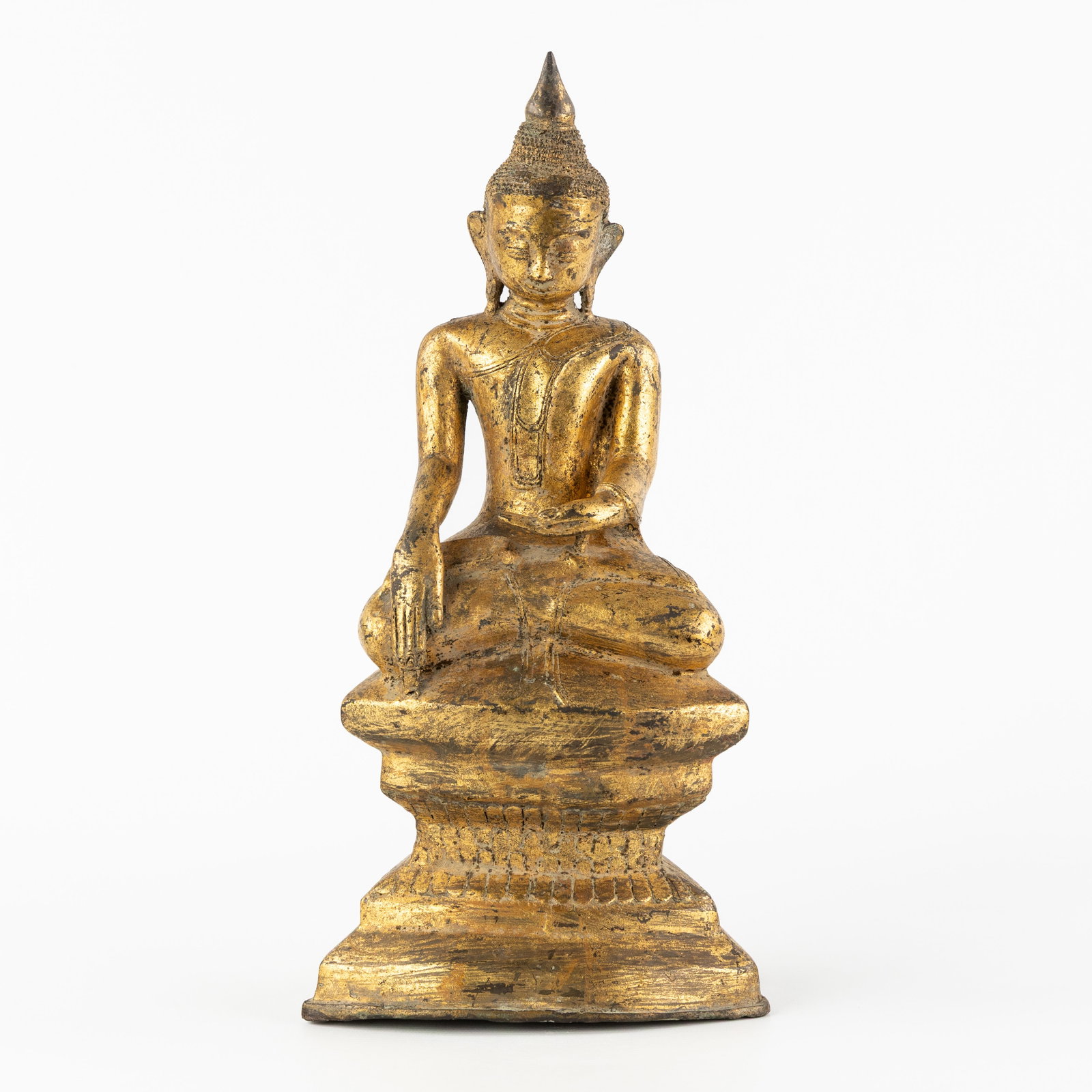 An Antique bronze Buddha Shakyamuni, gilded bronze, Burma/Myanmar, 19th/20th C. (1 of 7)