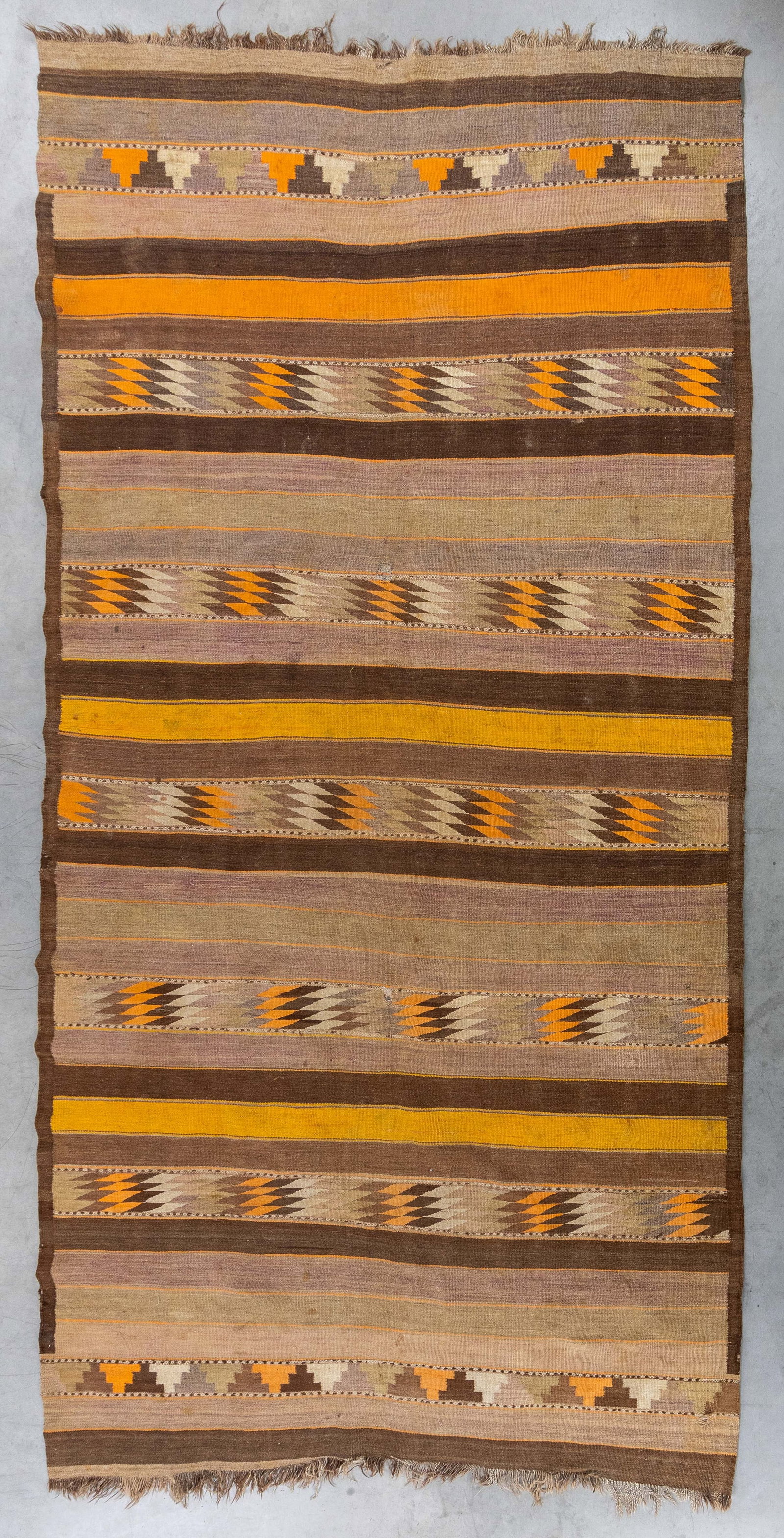 An Oriental hand-made Kilim, Afghanistan (352 x 174 cm). (1 of 5)