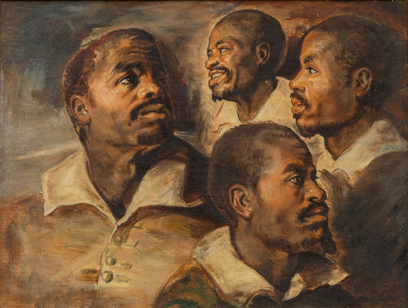After Peter Paul Rubens (1577–1640), ‘Four Studies of a Moor’s Head’, oil on (1 of 6)