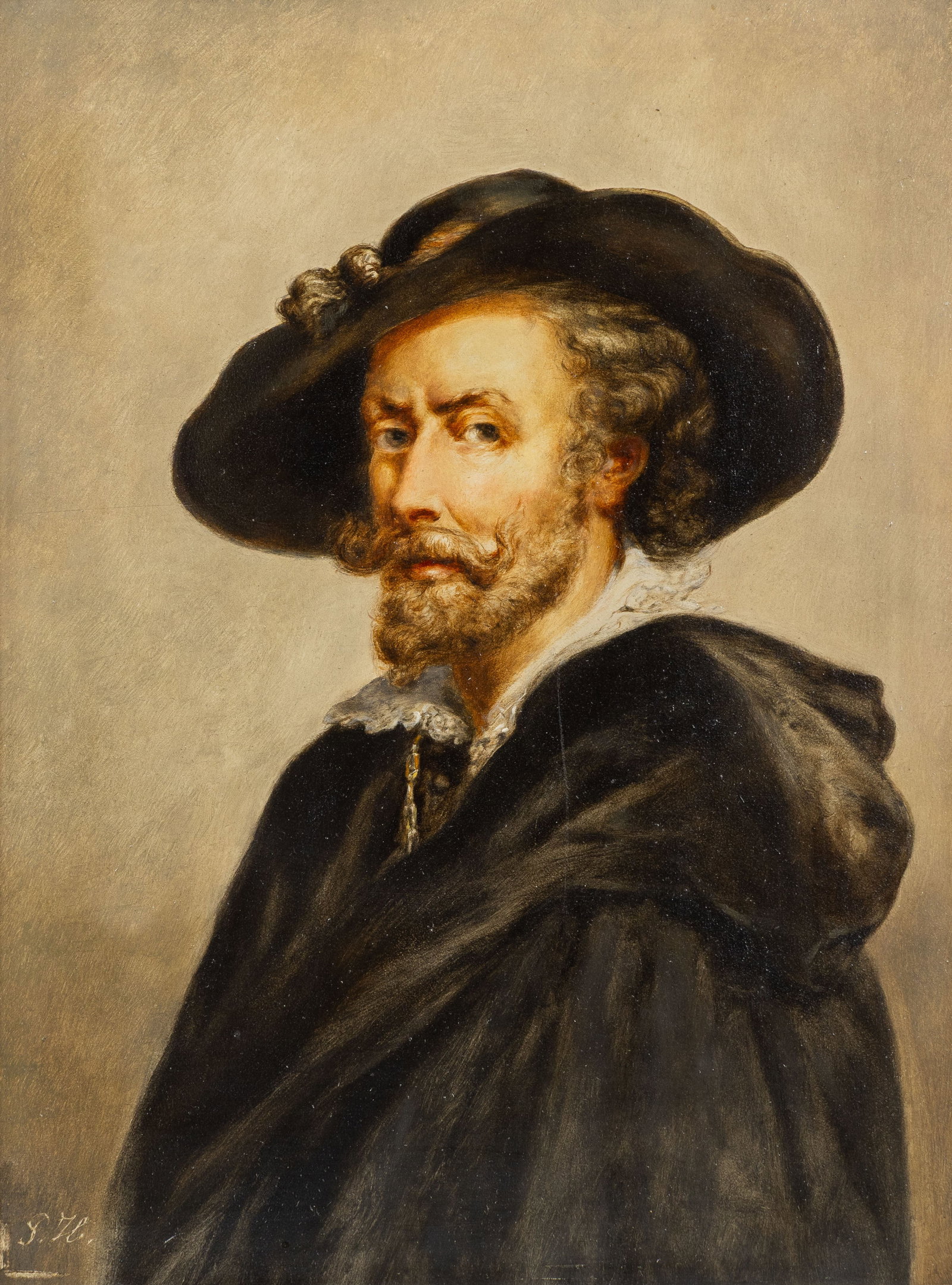 After Peter Paul Rubens (1577–1640), ‘Self-Portrait’, oil on panel.  (1 of 5)