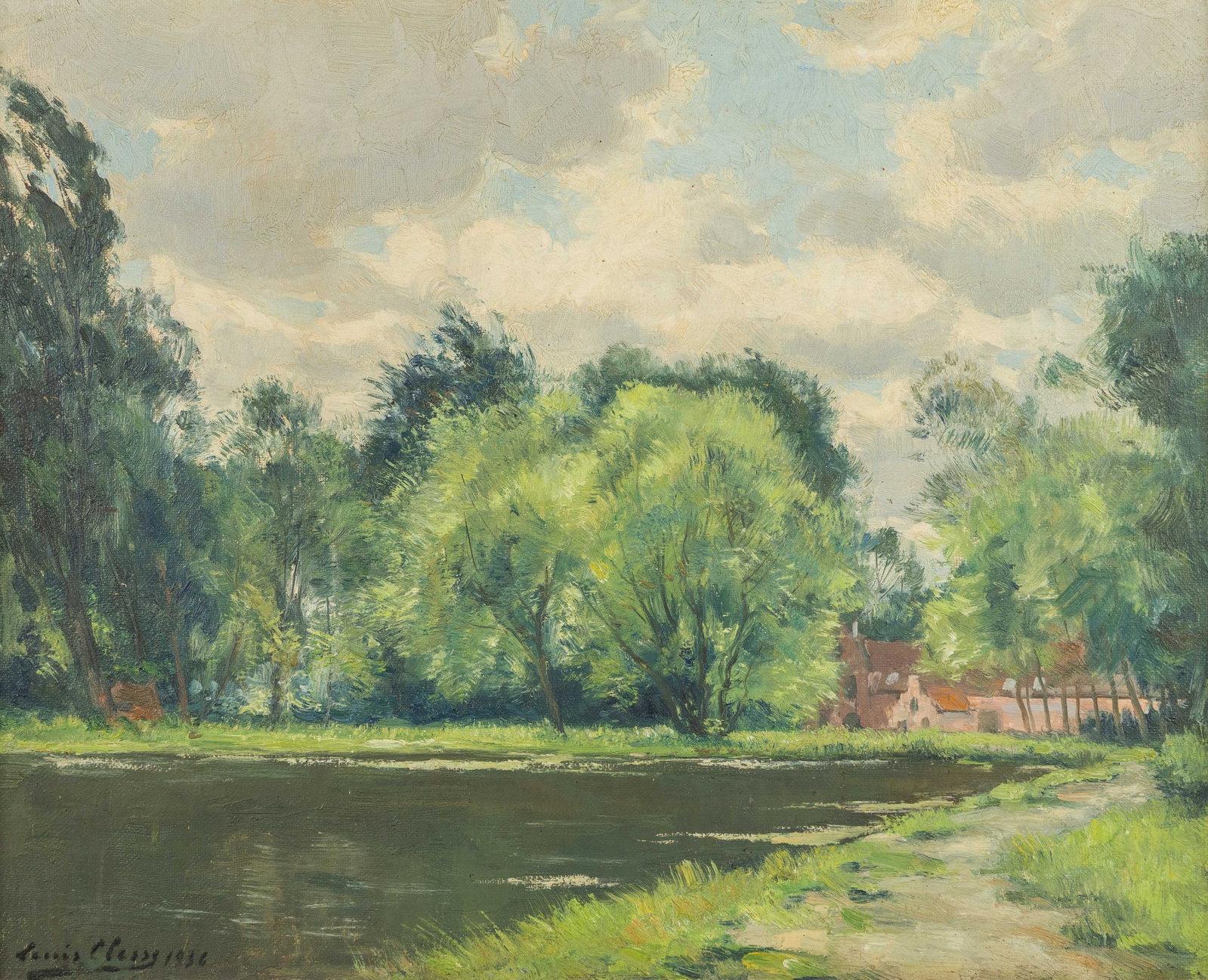 Louis Clesse (1889–1961) ‘Etang à Sterrebeek’, oil on panel. (1 of 6)