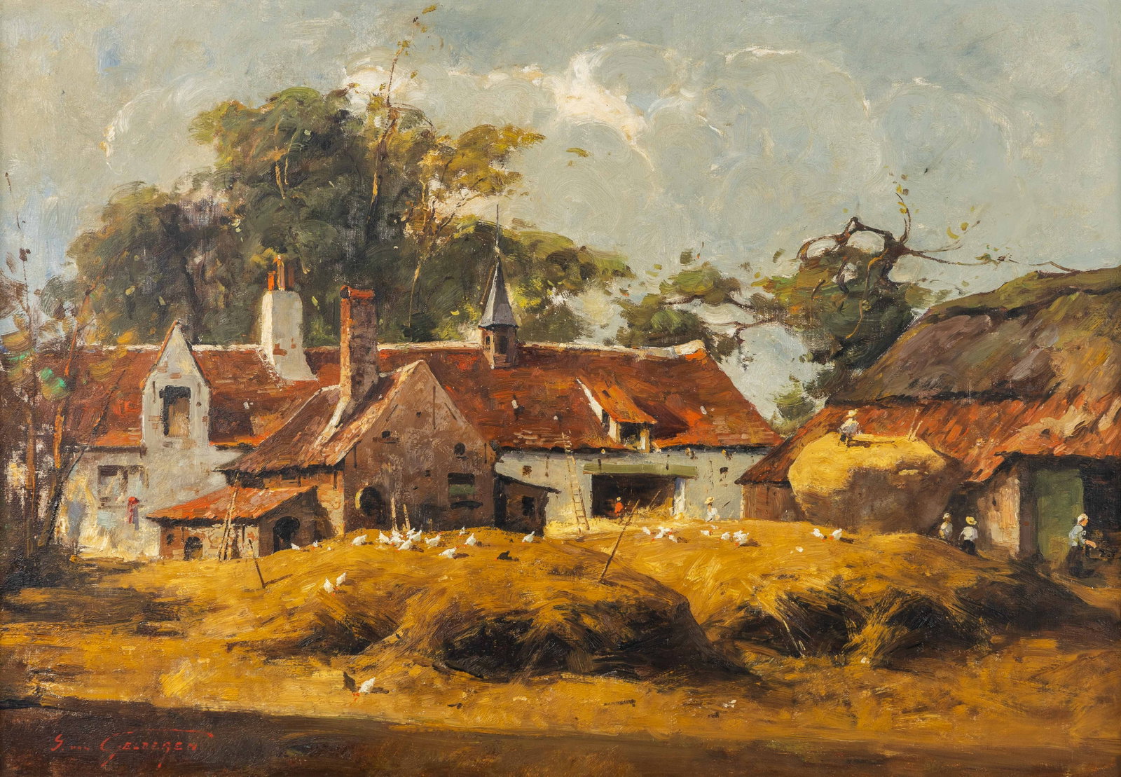 Simon Van Gelderen (1905–1986) ‘View of the Farm’, oil on canvas. (1 of 6)