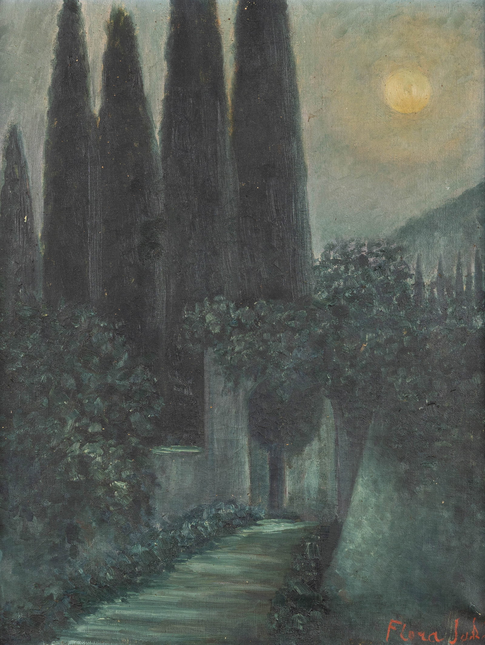 Flora Jaksic (1856–1943) ‘Pile Gate, Dubrovnik, by Moonlight’, oil on canvas (1 of 4)
