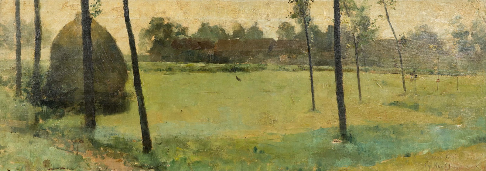 Guillaume Van Strydonck (1861–1937) “Prairie à Machelen”, oil on canvas. (1 of 6)