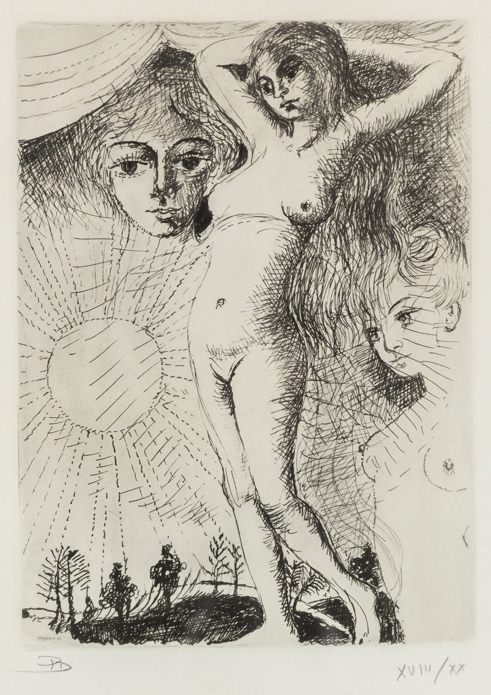 Paul Delvaux (1897–1994) “Poèmes”, an etching.  (1 of 8)