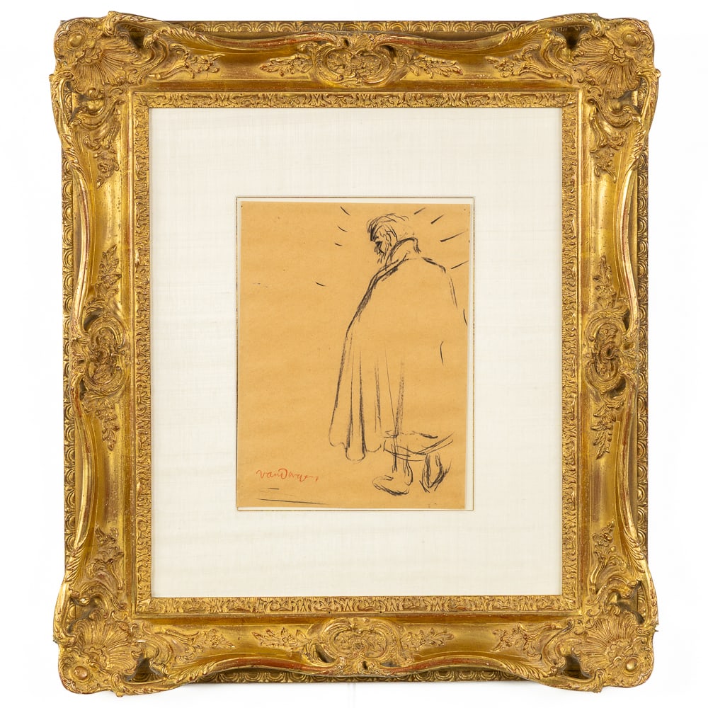 Kees Van Dongen (1877-1968) 'Le Vagabond', a drawing, pencil on paper (1903).: Kees Van Dongen (1877-1968) 'Le Vagabond', a drawing, pencil on paper (1903). Drawing, pencil (crayon conté) on paper.Signed lower left. (70 x 60 cm) Provenance:Galerie Charpentier, Exhibition Va
