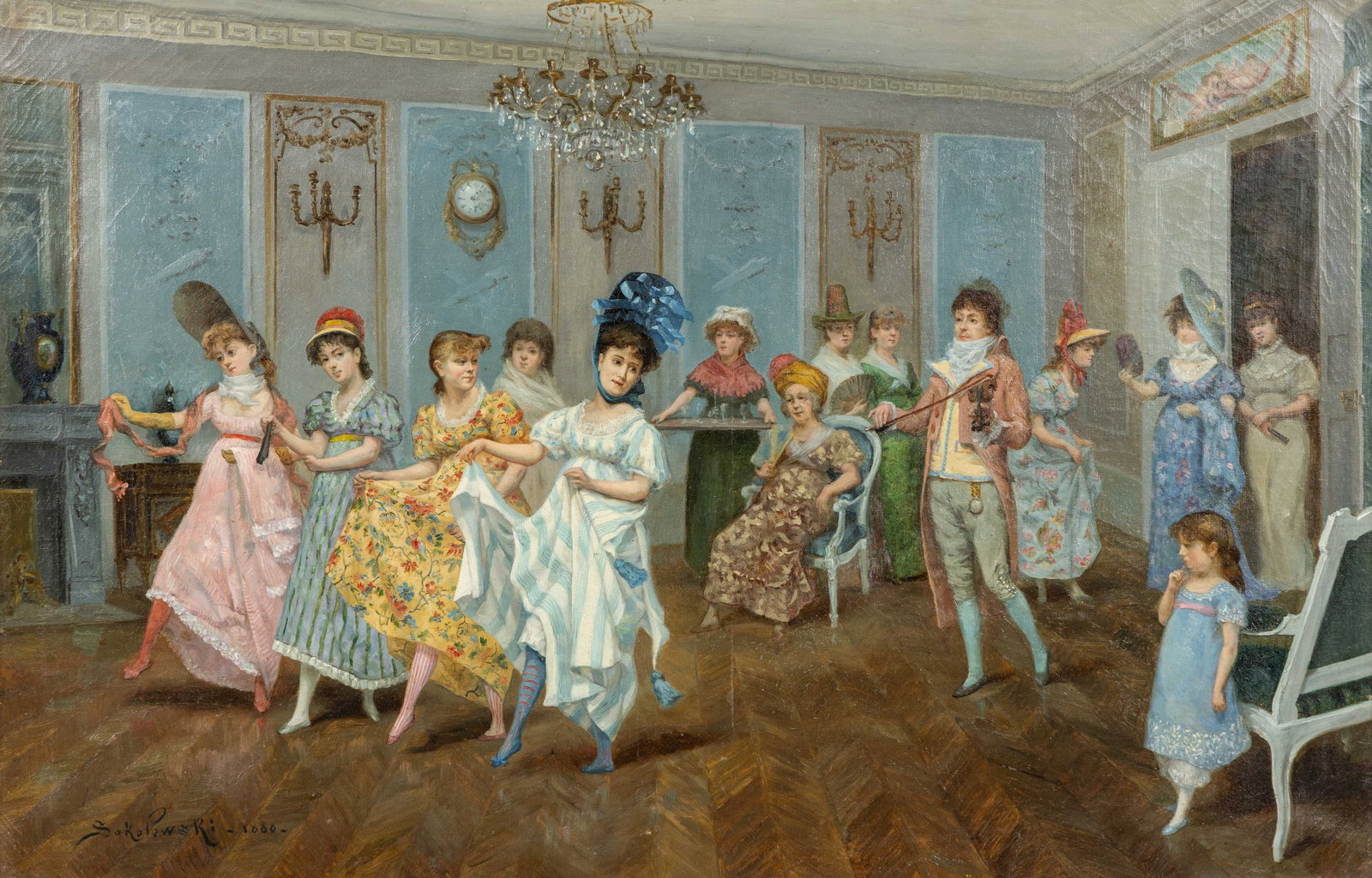 Zygmunt Sokolowski (c.1857–1888) “La Leçon de danse”, oil on canvas. (1880) (1 of 6)