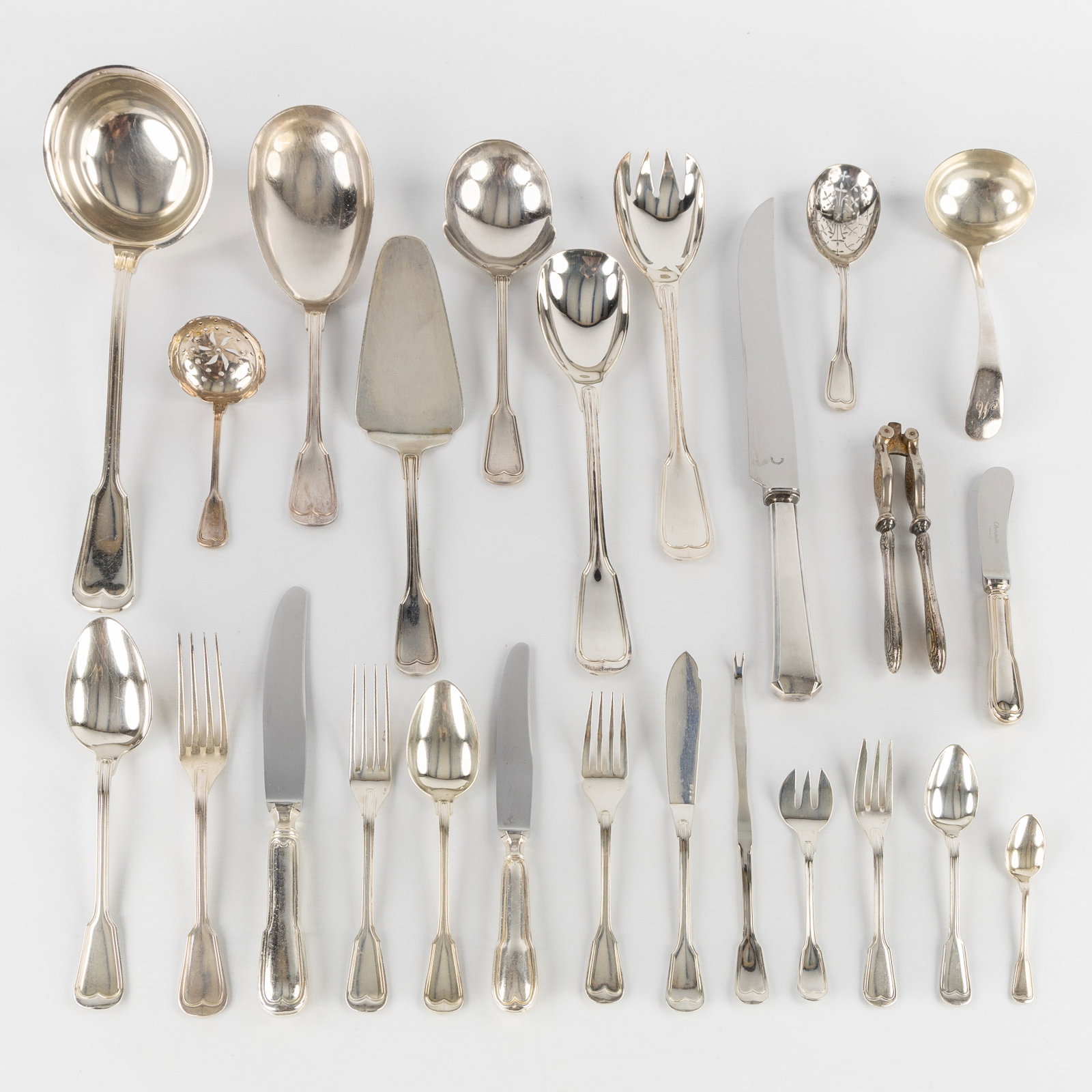 Mills Bruxelles, a large 24-person, 313-piece silver-plated cutlery set, model Chinon.  (1 of 11)