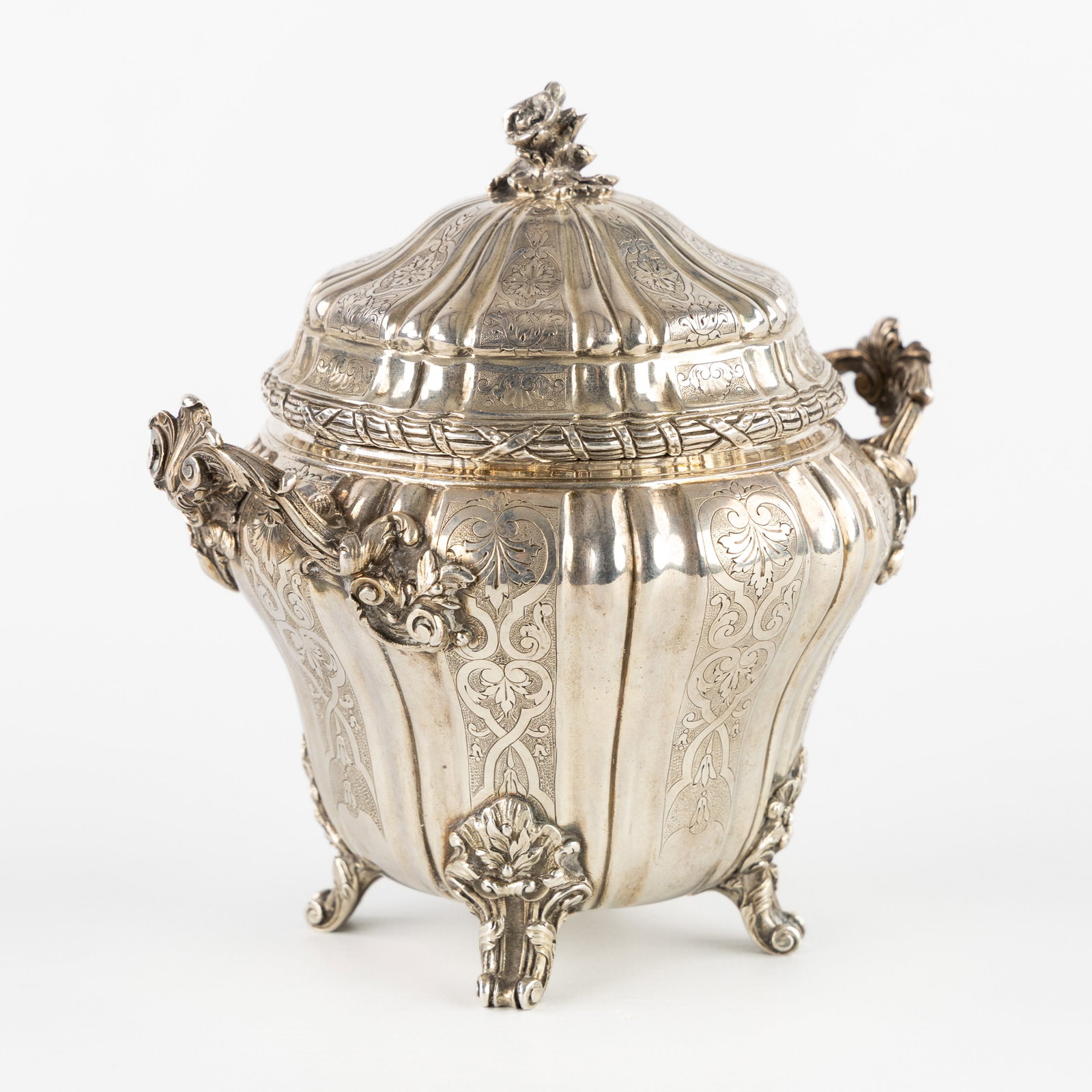 A Silver 18th-century sugar bowl, Louis XVI style, France, Paris, 1764-1765. Silver, 519g. (1 of 10)