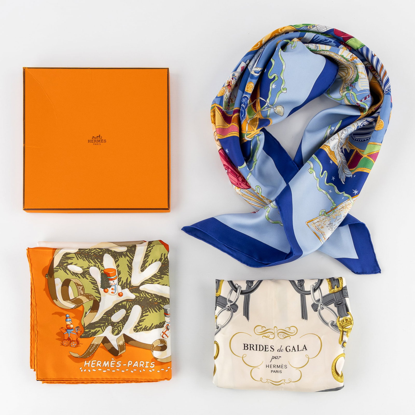 Hermès, Three Silk Scarves. (1 of 13)