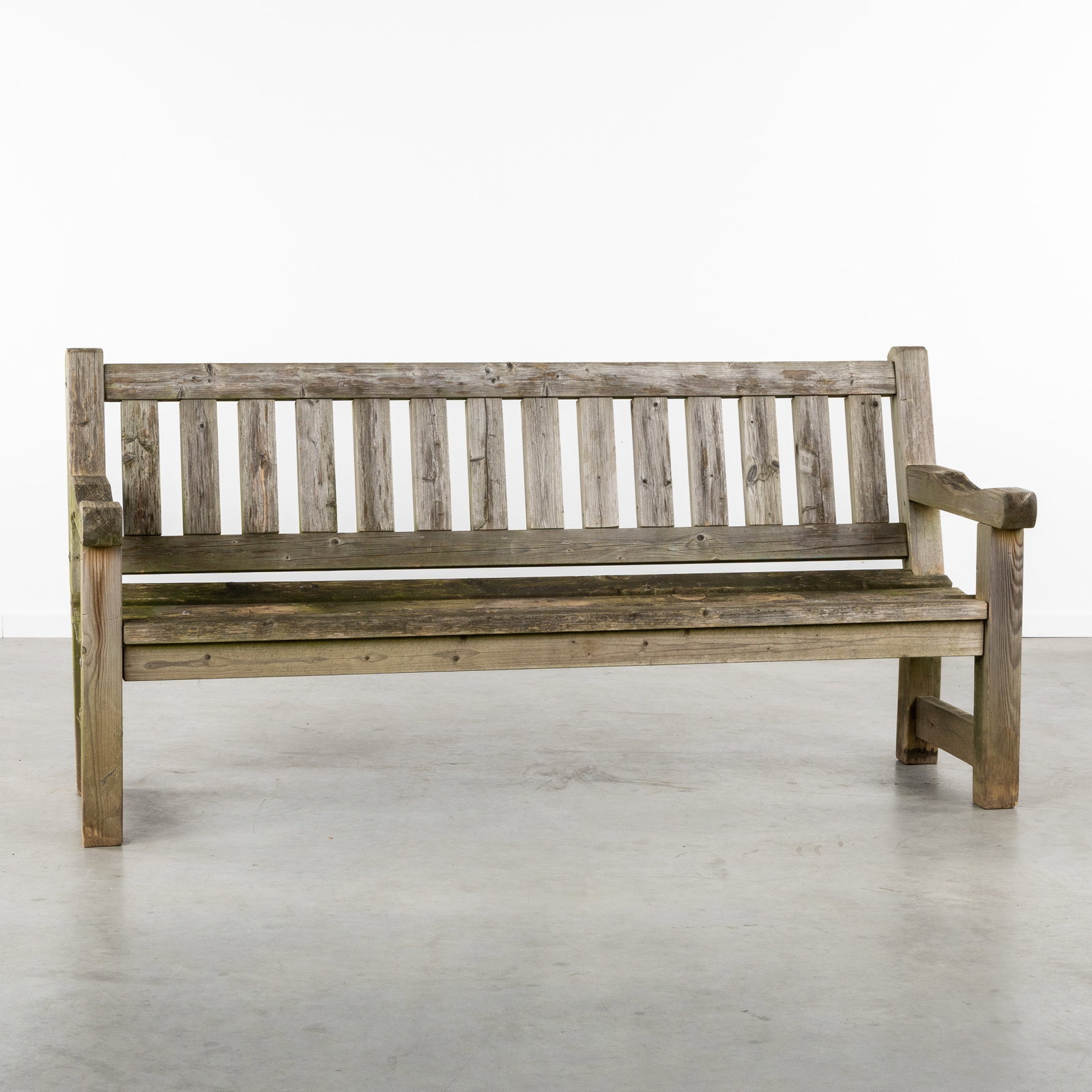 A Pine garden bench or park bench, 20th C. (1 of 6)