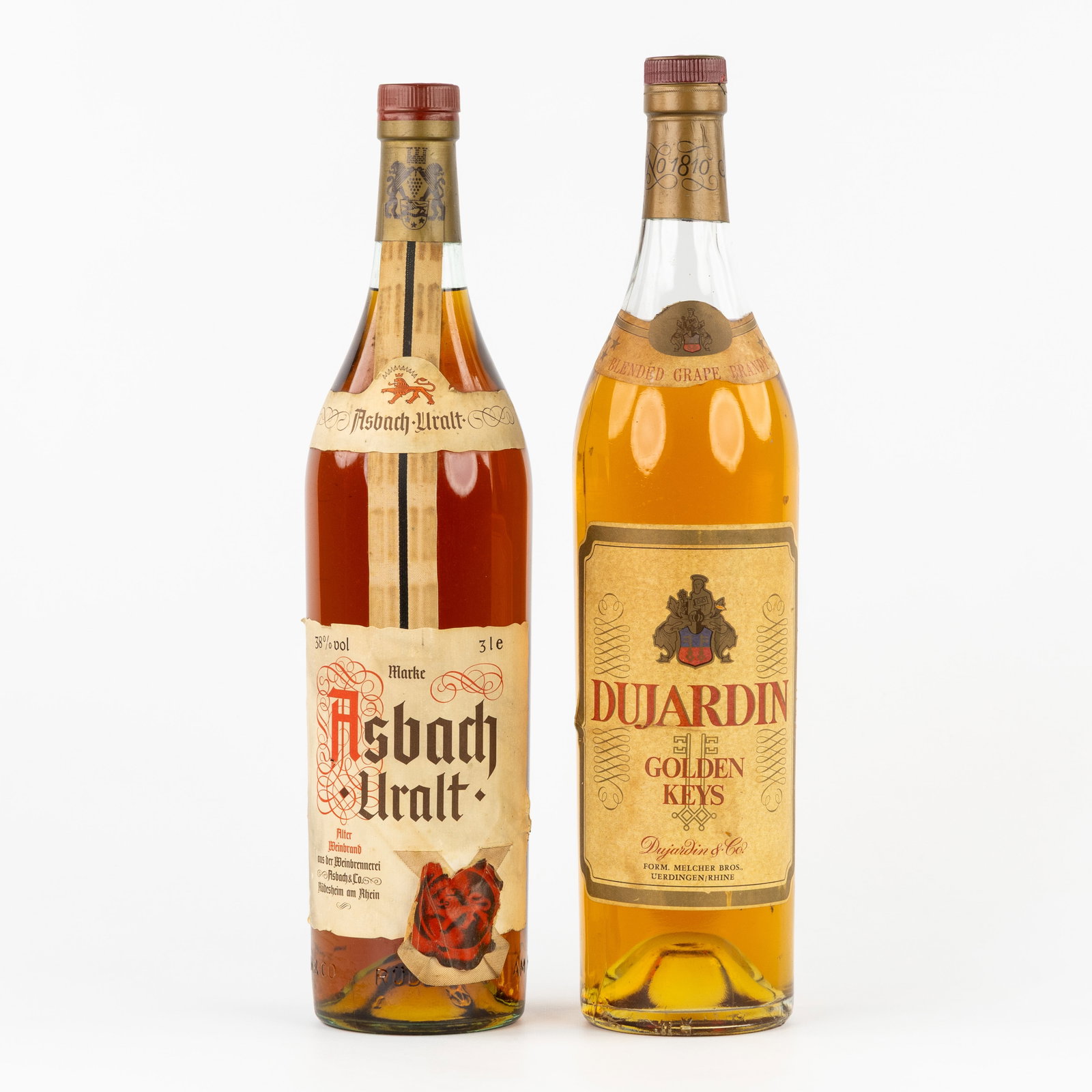 Dujardin and Asbach Uralt, two large 'Jeroboam' bottles of brandy, Germany. (1 of 11)