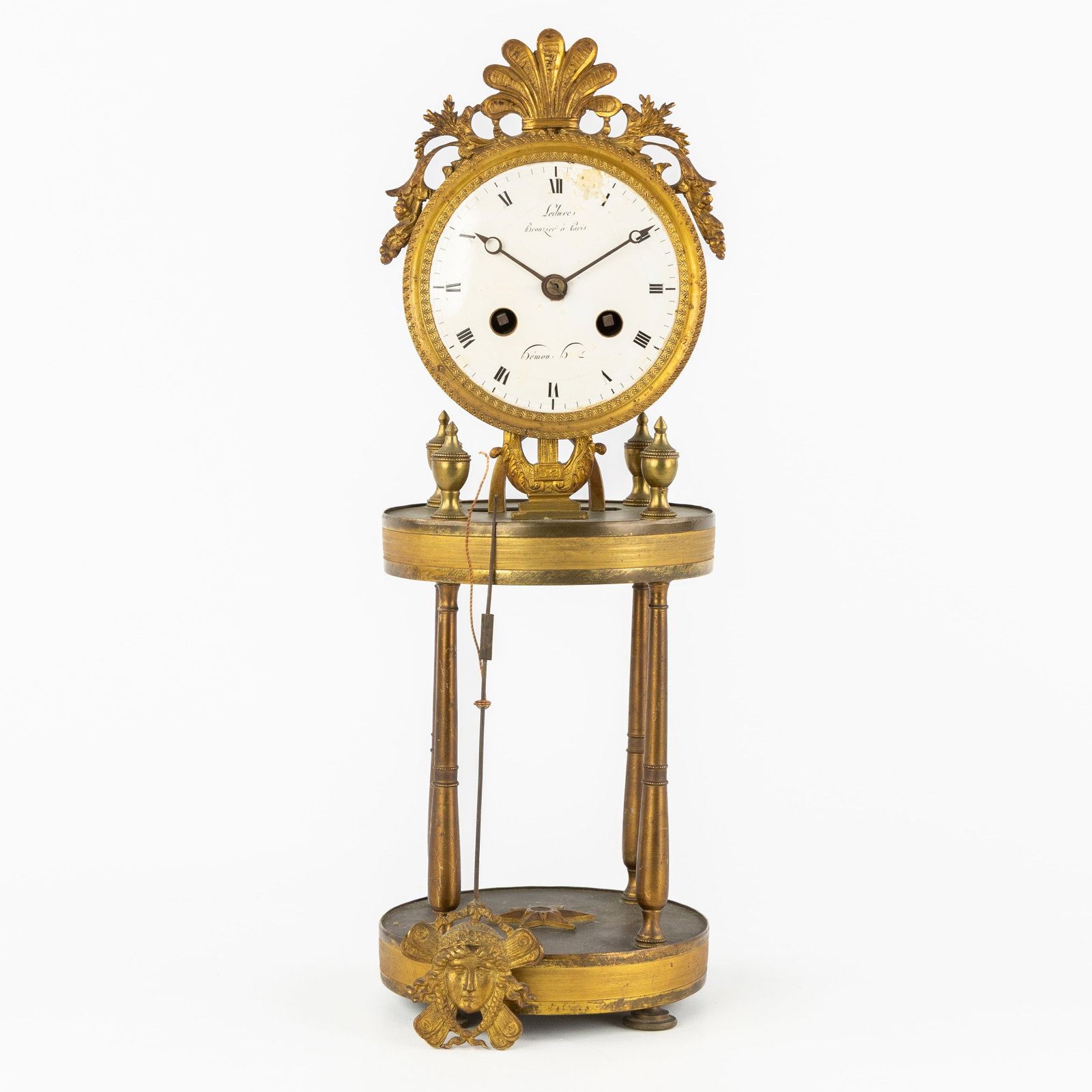 Ledure & Hémon, a bronze Empire portico clock, France, circa 1812-1820. (1 of 13)