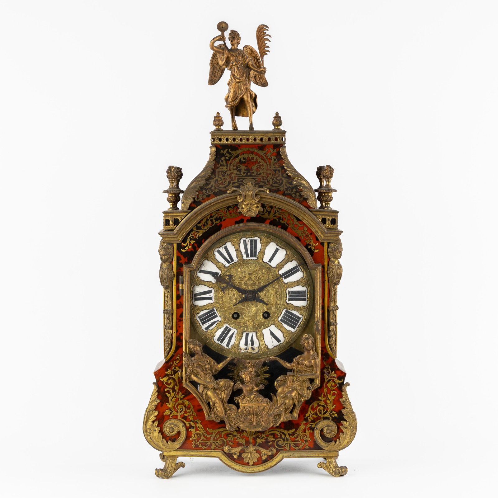 A Cartel clock in Louis XIV style, Boulle and copper marquetry inlay. France, 19th century. (1 of 13)