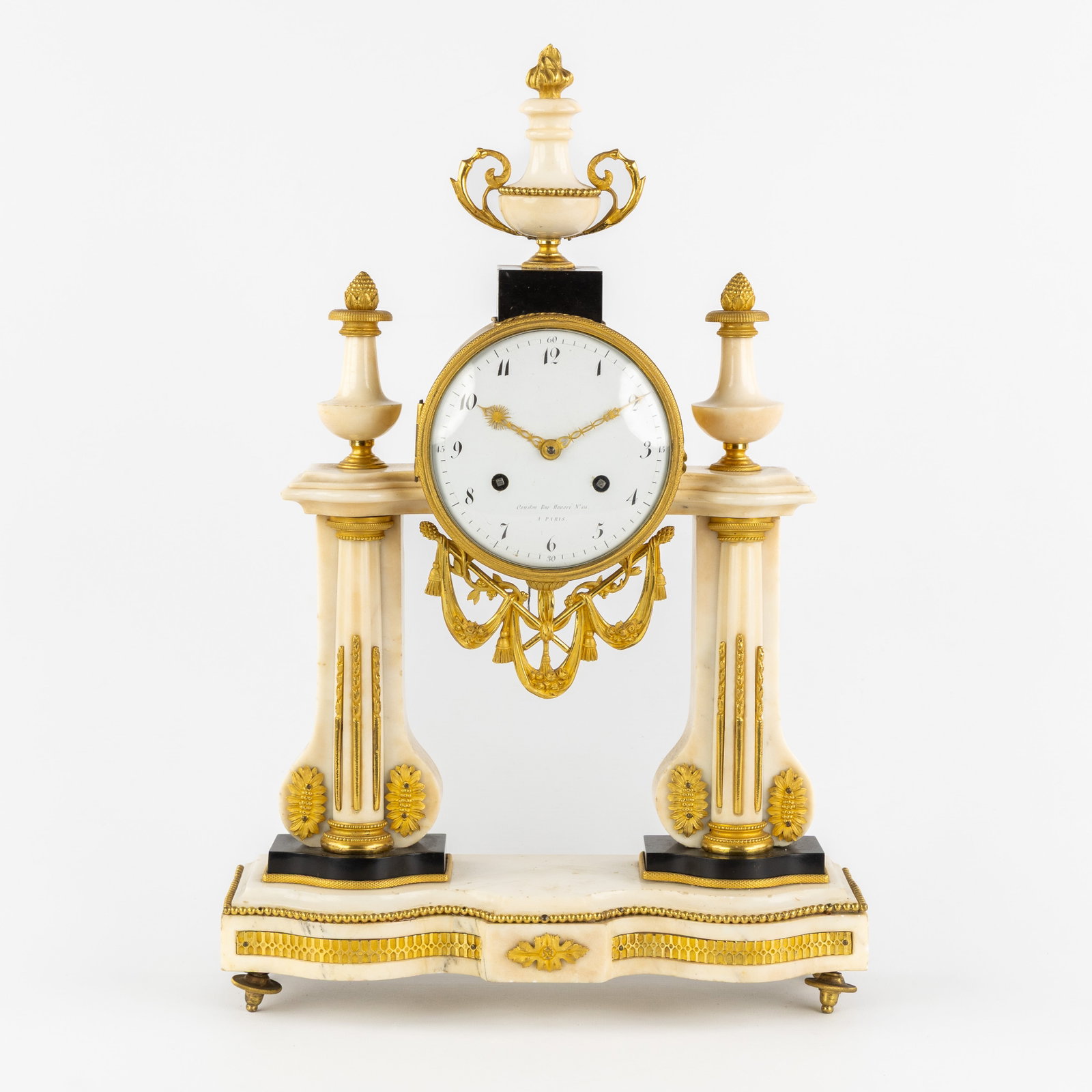 A fine quality column clock. Marble mounted with gilt bronze. Louis XVI style. 19th century. (1 of 8)