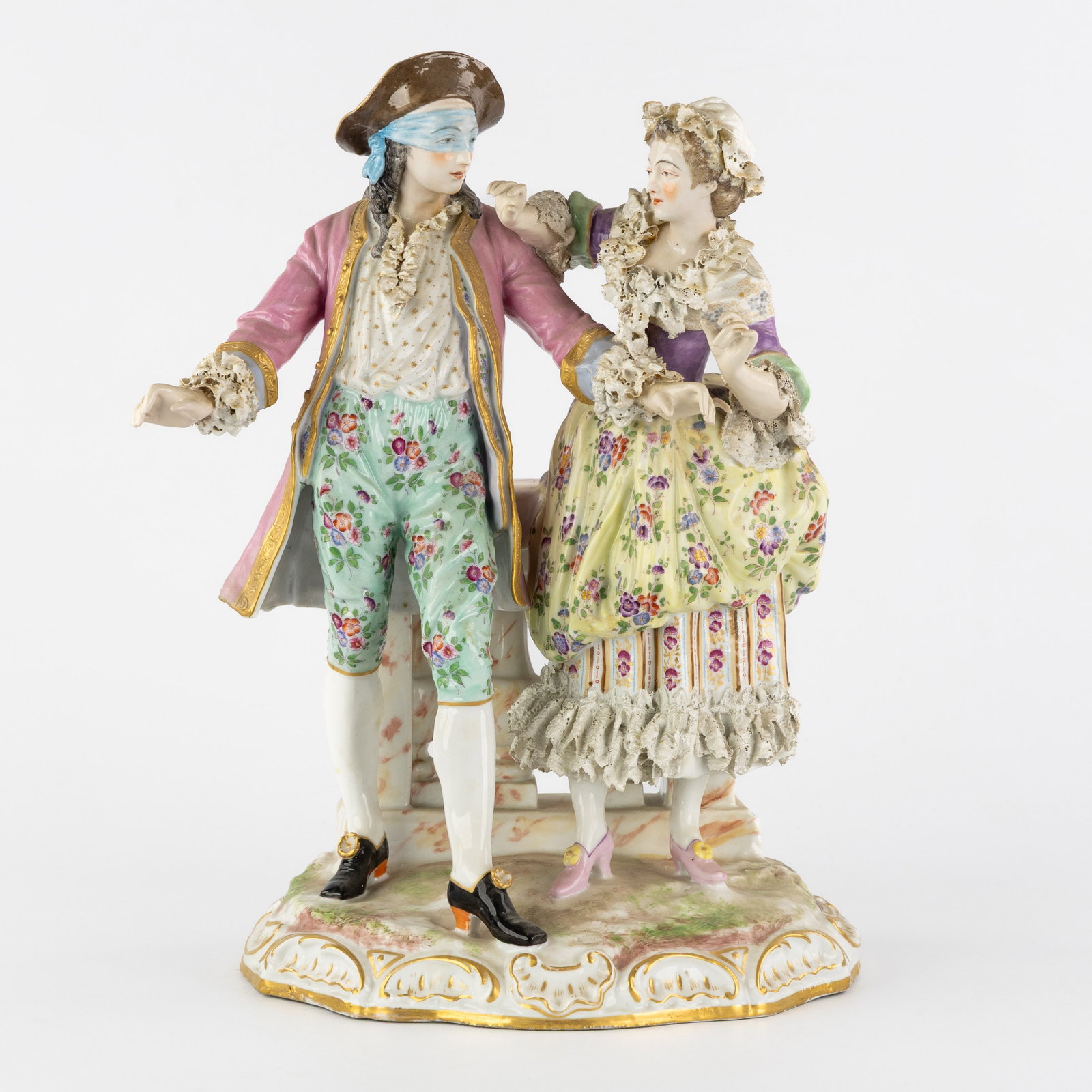 Choisy-le-Roy, 'The Blindfold', a large porcelain group, France, 19th C. (1 of 8)