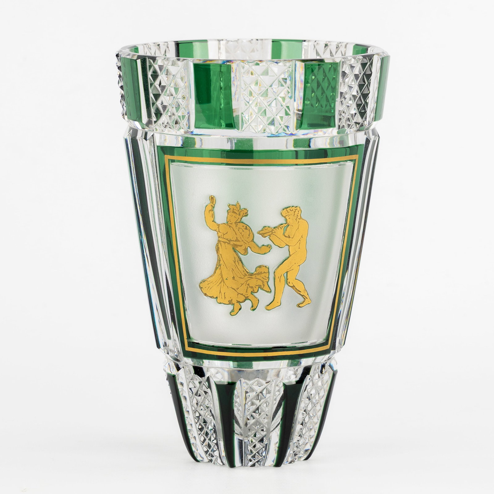 Val Saint Lambert, ‘La Danse De Flore’, a vase. Cut and coloured crystal. (1 of 8)