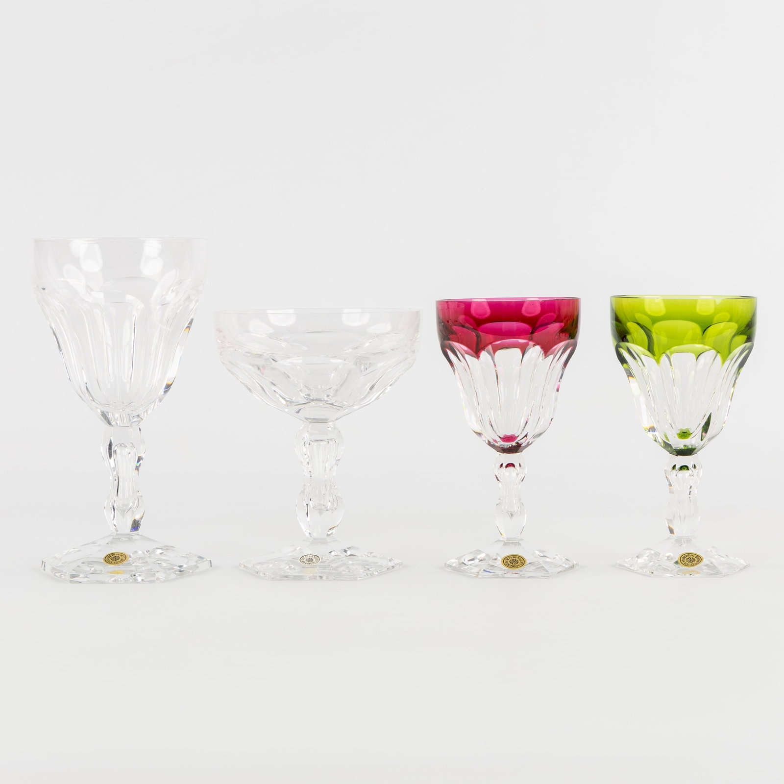 Val Saint Lambert, “Lalaing” a 37-piece glassware set. Cut and colored crystal. (1 of 9)
