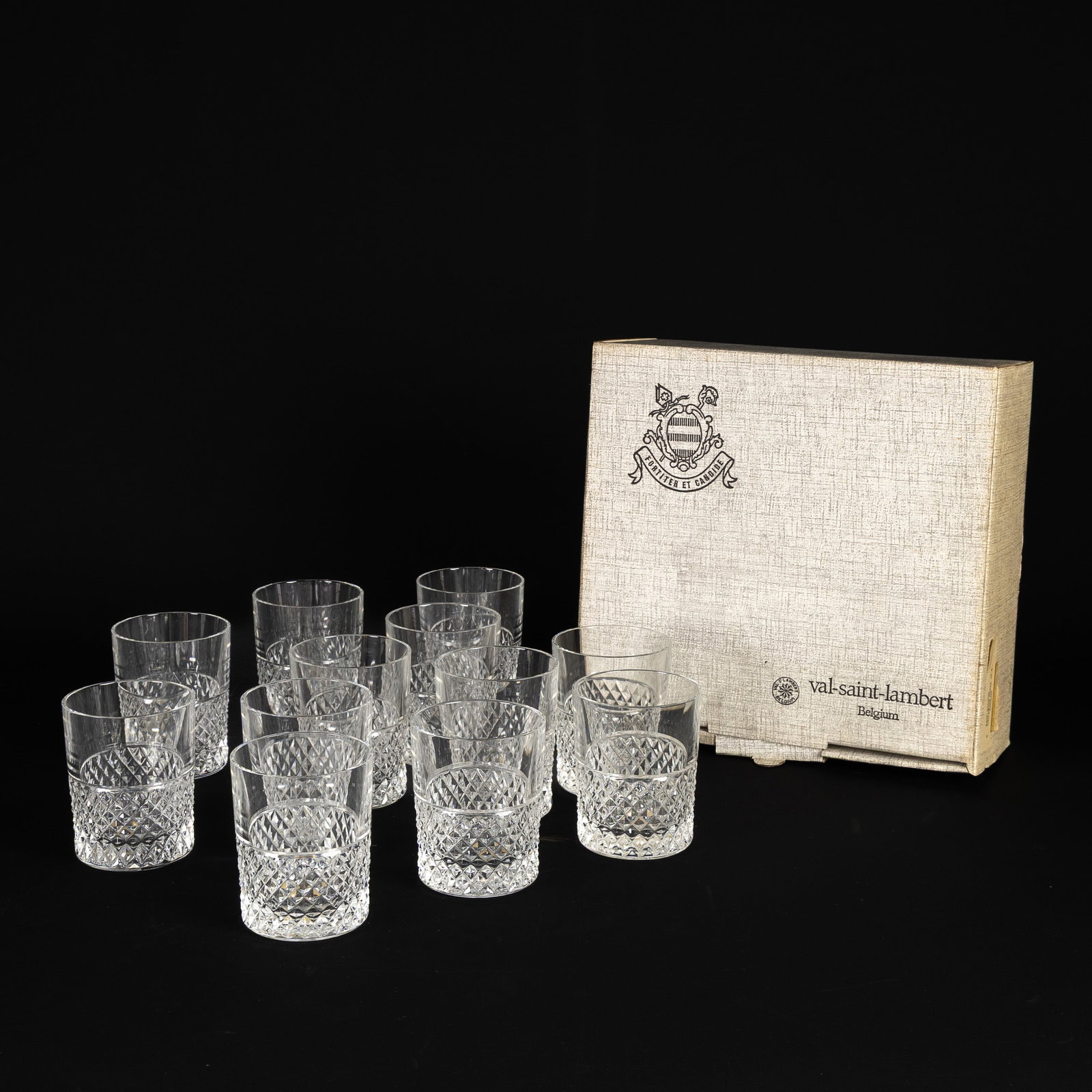Val Saint Lambert, ‘Orleans’, set of 12 tumblers. Cut crystal. (1 of 6)