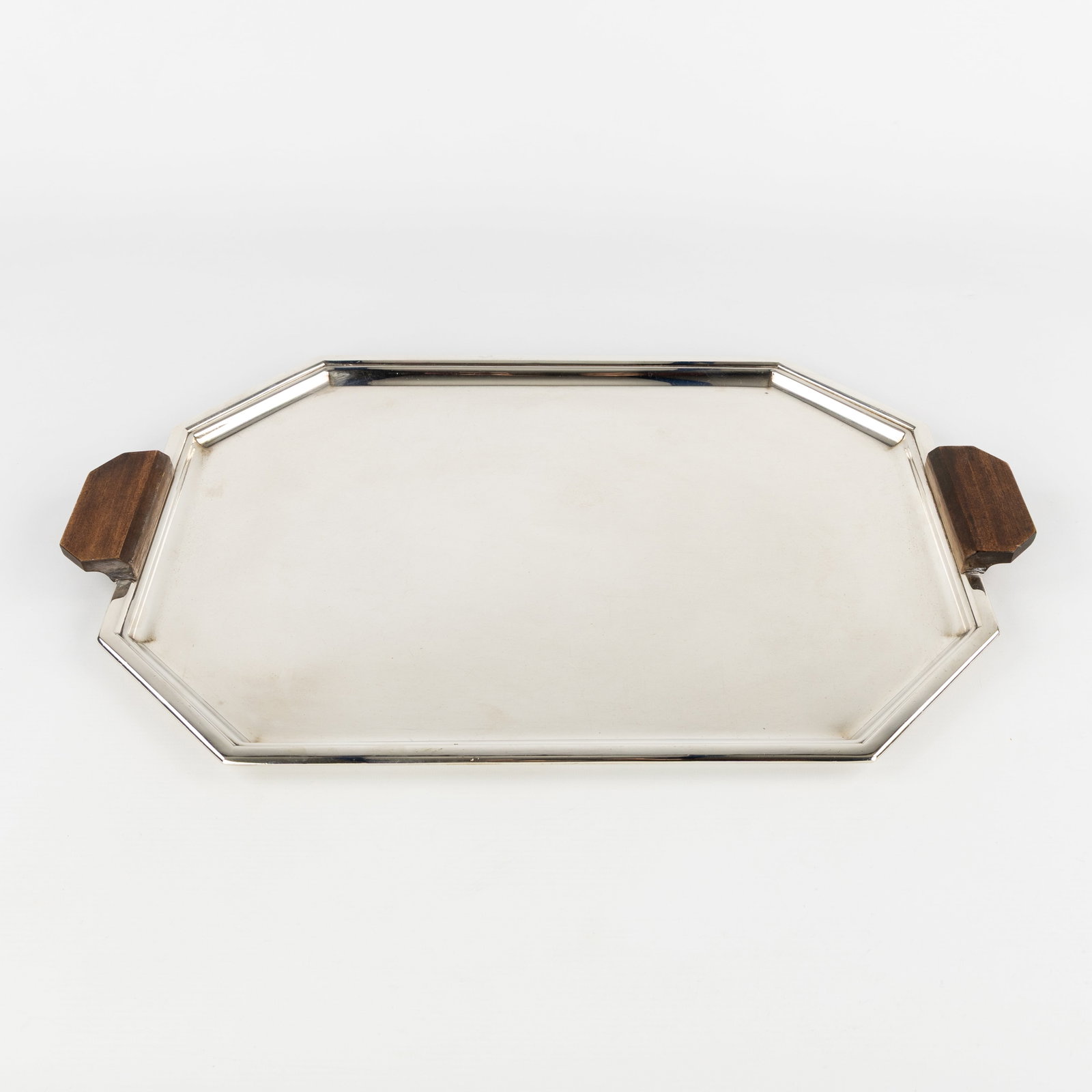 Jean Puiforcat (1897-1945) an octagonal Art Deco serving tray, silver-plated metal, Art Deco, 20th (1 of 4)
