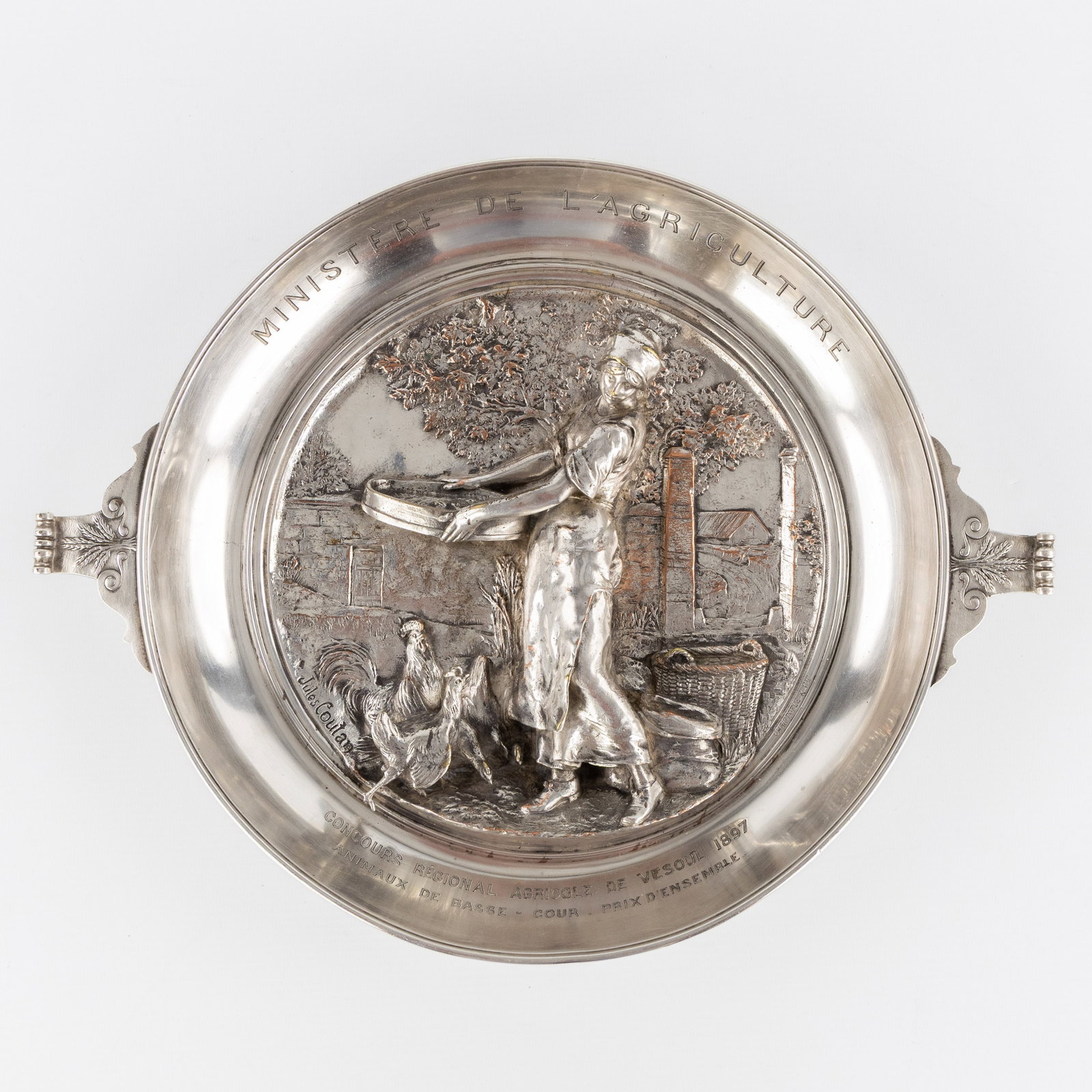 Jules Coutan (1848-1939) 'Animaux de Basse-Cour', a trophy for Christofle & Cie, silver-plated (1 of 8)