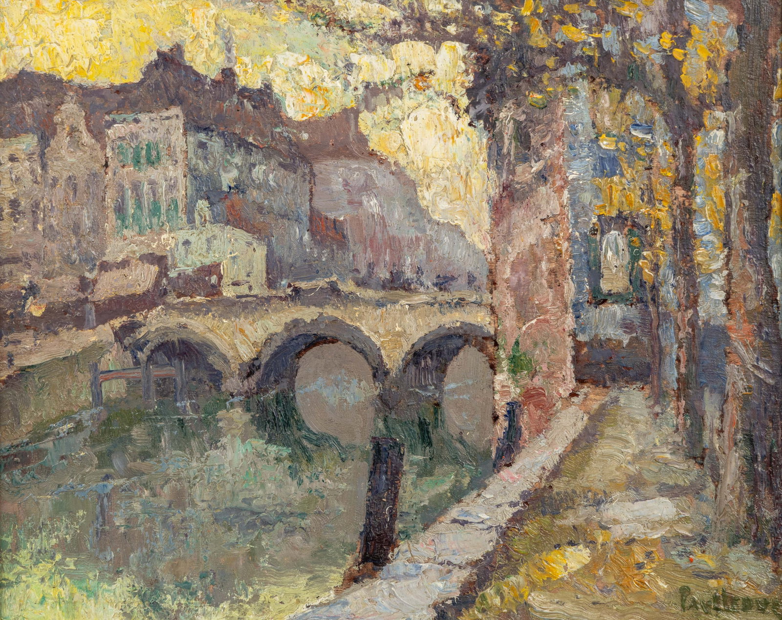 Paul Leduc (1876-1943) 'Soir à Malin', oil on panel. (1 of 4)