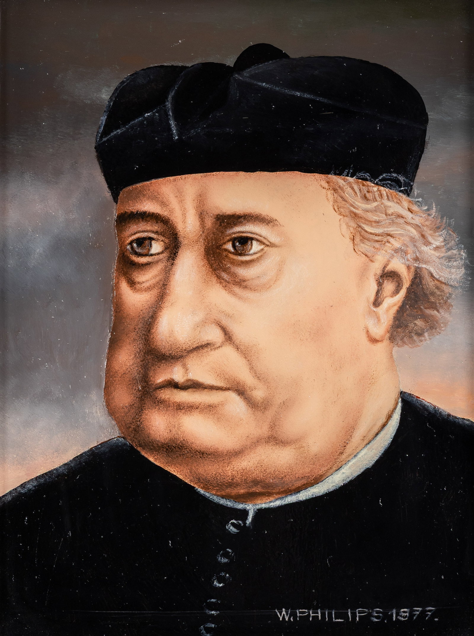 Walter Philips (1939) 'Portrait of a Priest', oil on panel. 1977. (1 of 4)