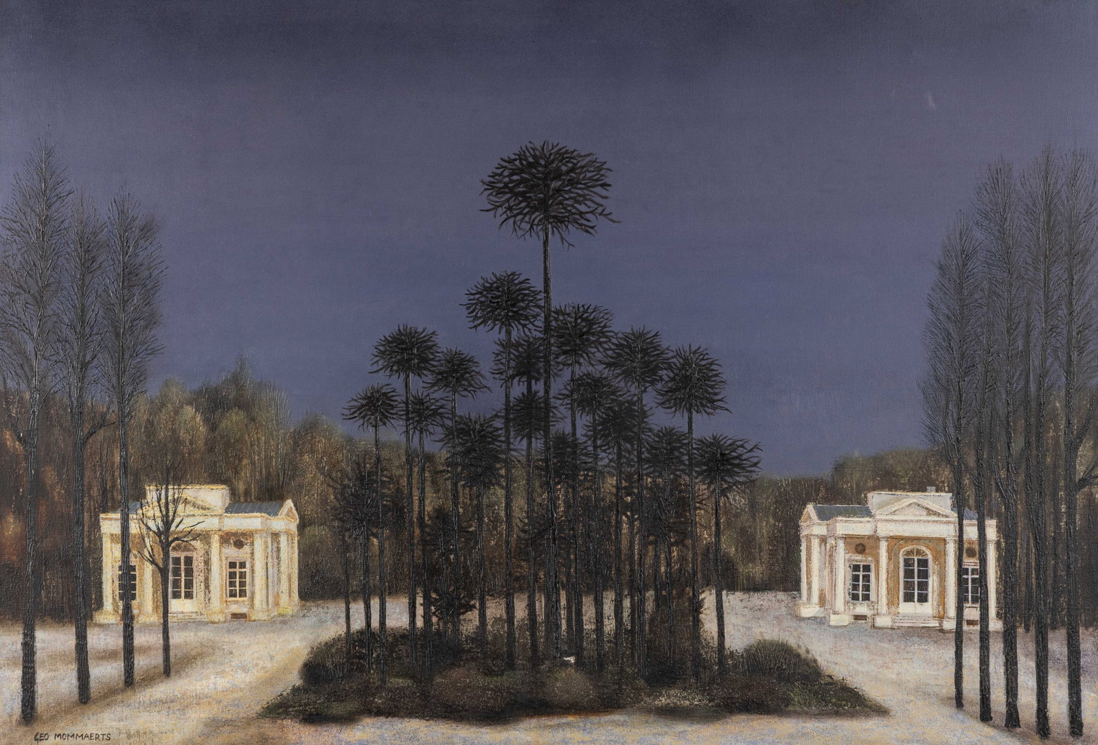 Geo Mommaerts (1923-2006) 'Pavilions at Bois de la Cambre', oil on canvas. (1 of 6)