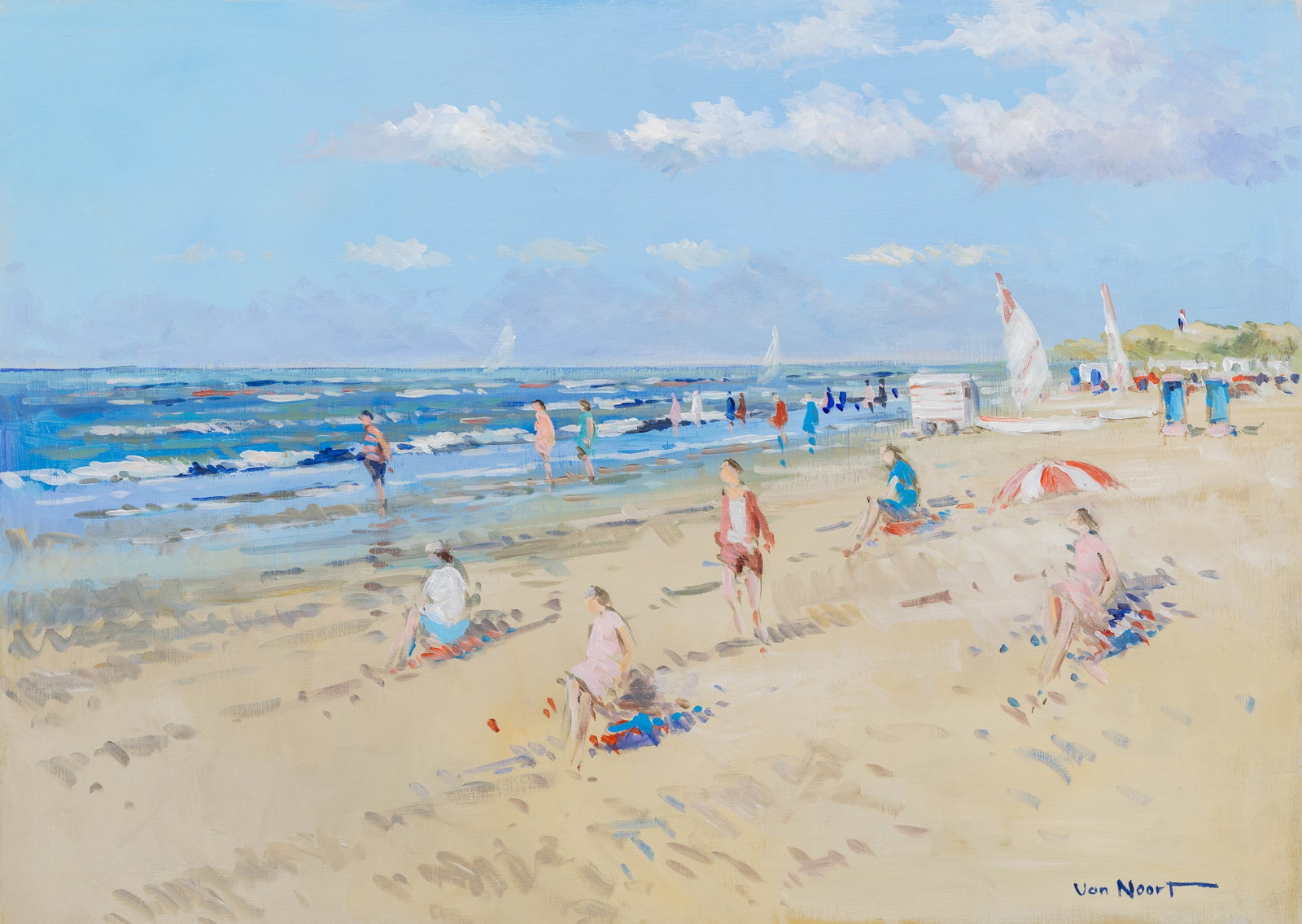Alexander Van Noort (1953) 'Zandvoort, Holland', oil on panel. (1 of 5)