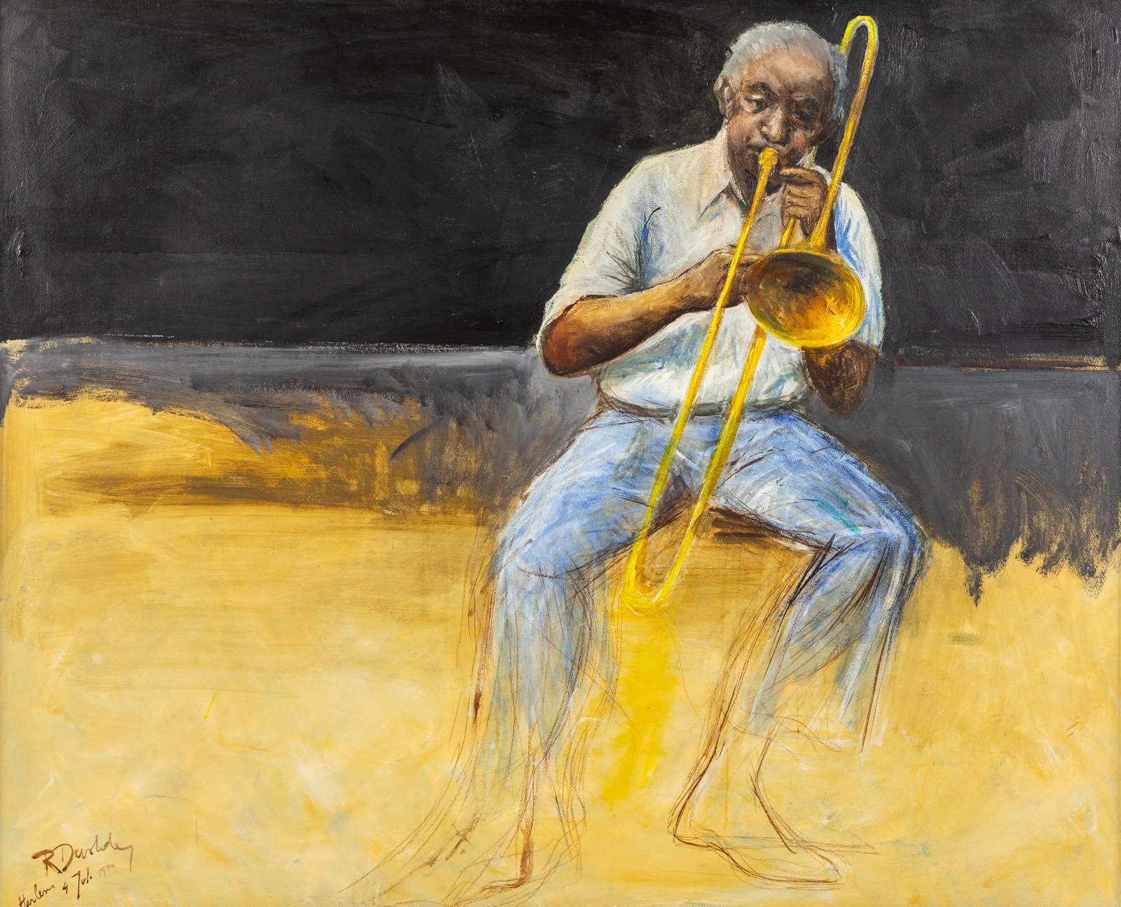 Roland Devolder (1938) 'Harlem', oil on panel (1993) (1 of 7)