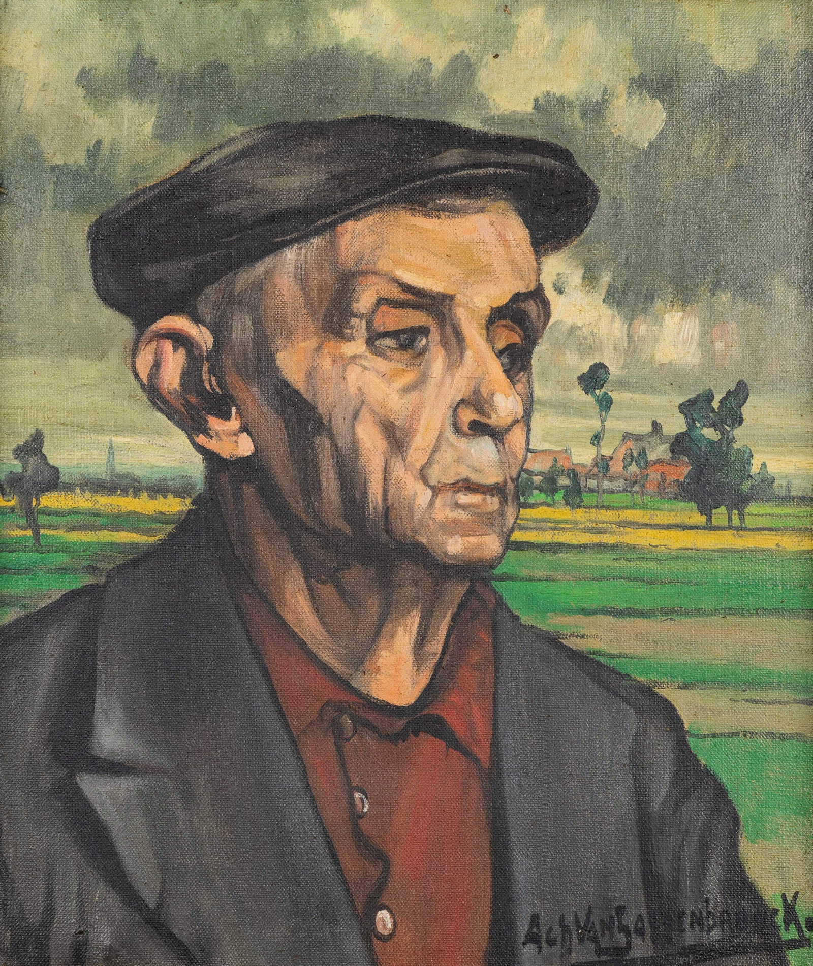 Achille Van Sassenbrouck (1886-1979) 'Studie Kop', oil on canvas. (1 of 5)