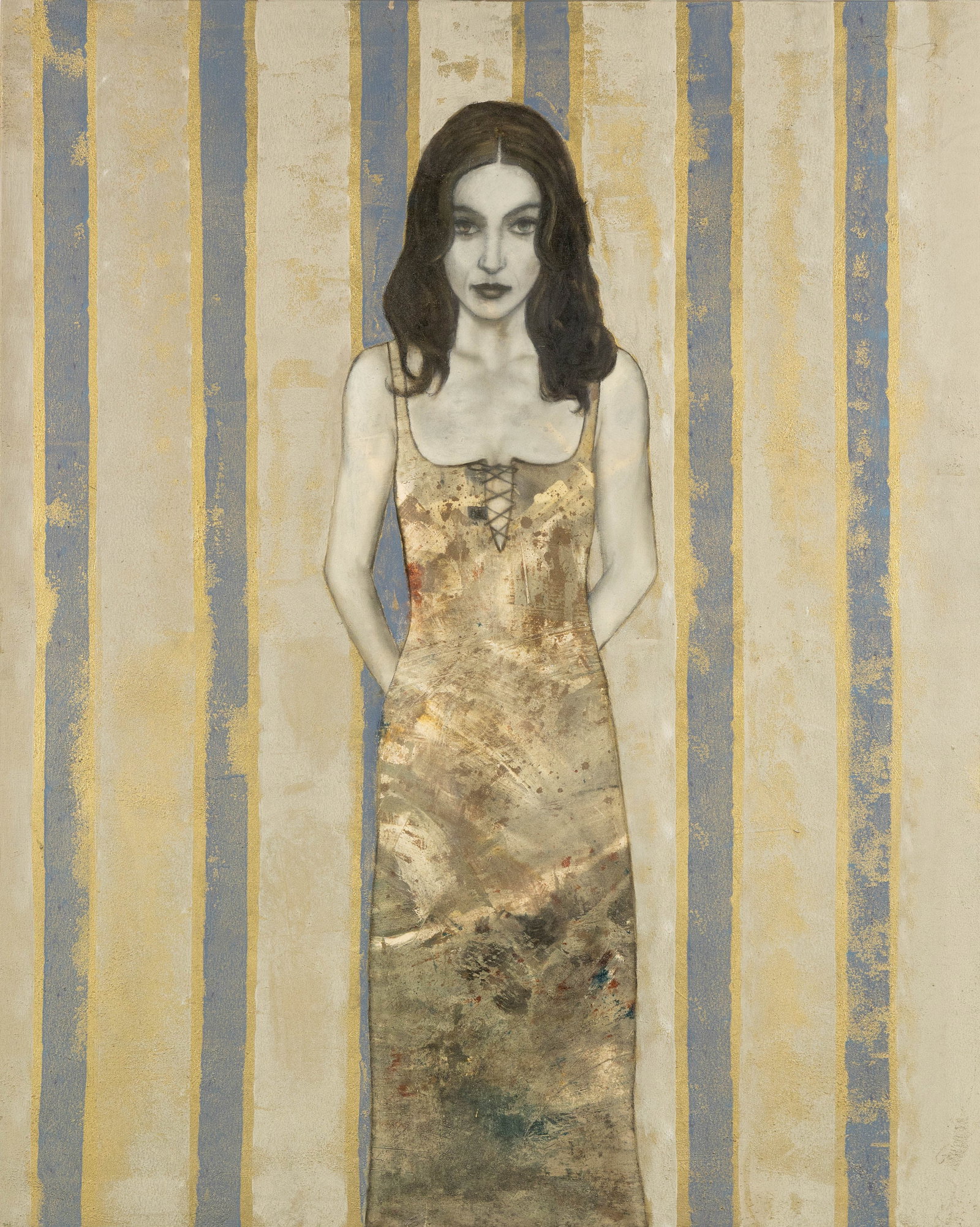 Kai Savelsberg (1975) 'Schüchterne Dame in Gold', mixed media (2009) (1 of 7)