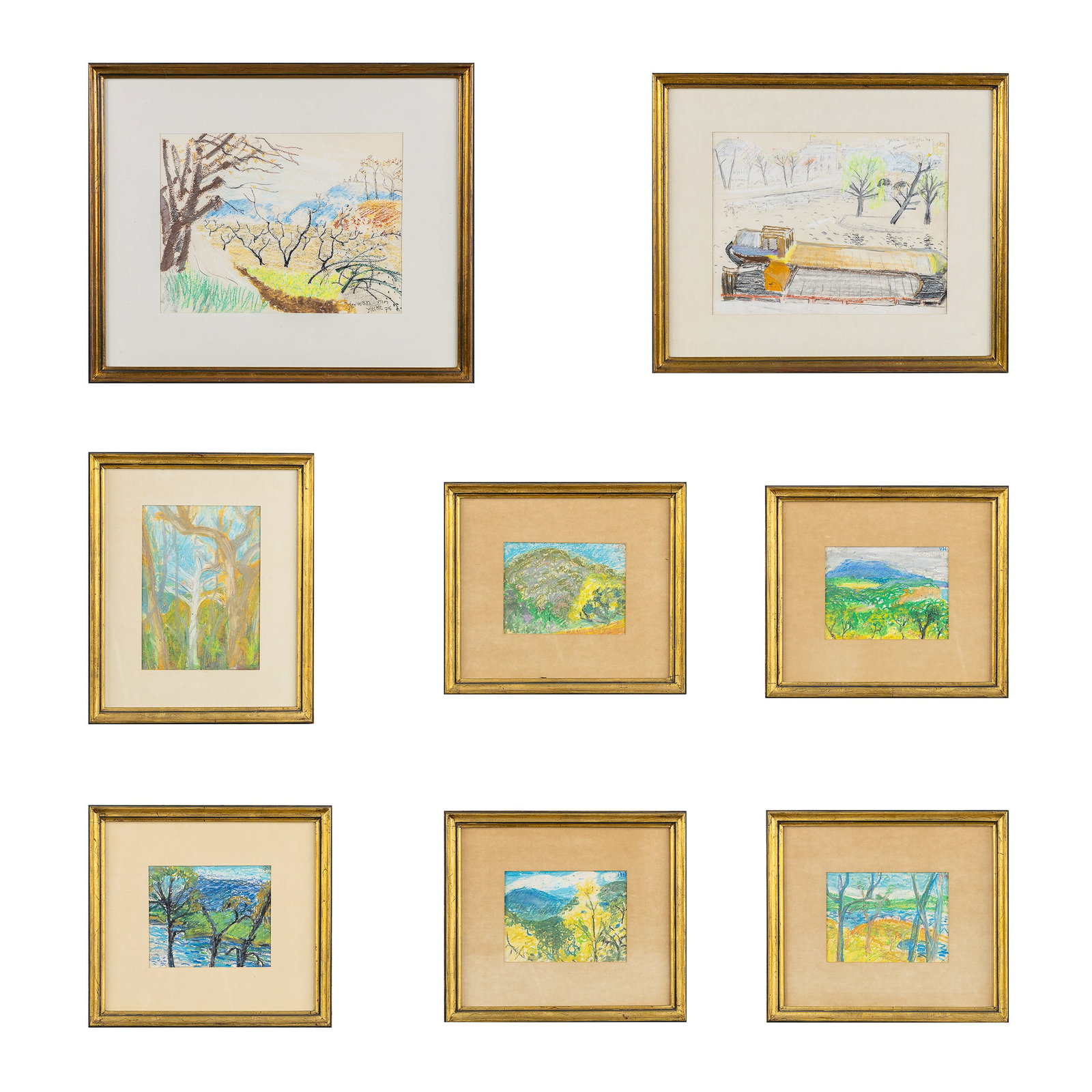 Herman van Hecke (1939) a collection of 8 works, gouache on paper (1972 and 1976). (1 of 15)