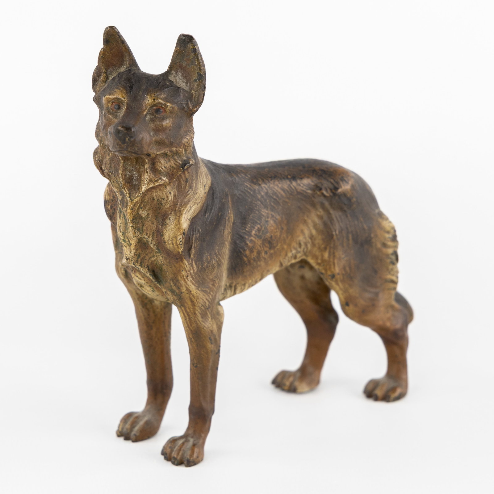 A German Shepherd Dog, Viennese bronze, in the style of Franz Bergmann, Austria, circa 1900. (1 of 7)