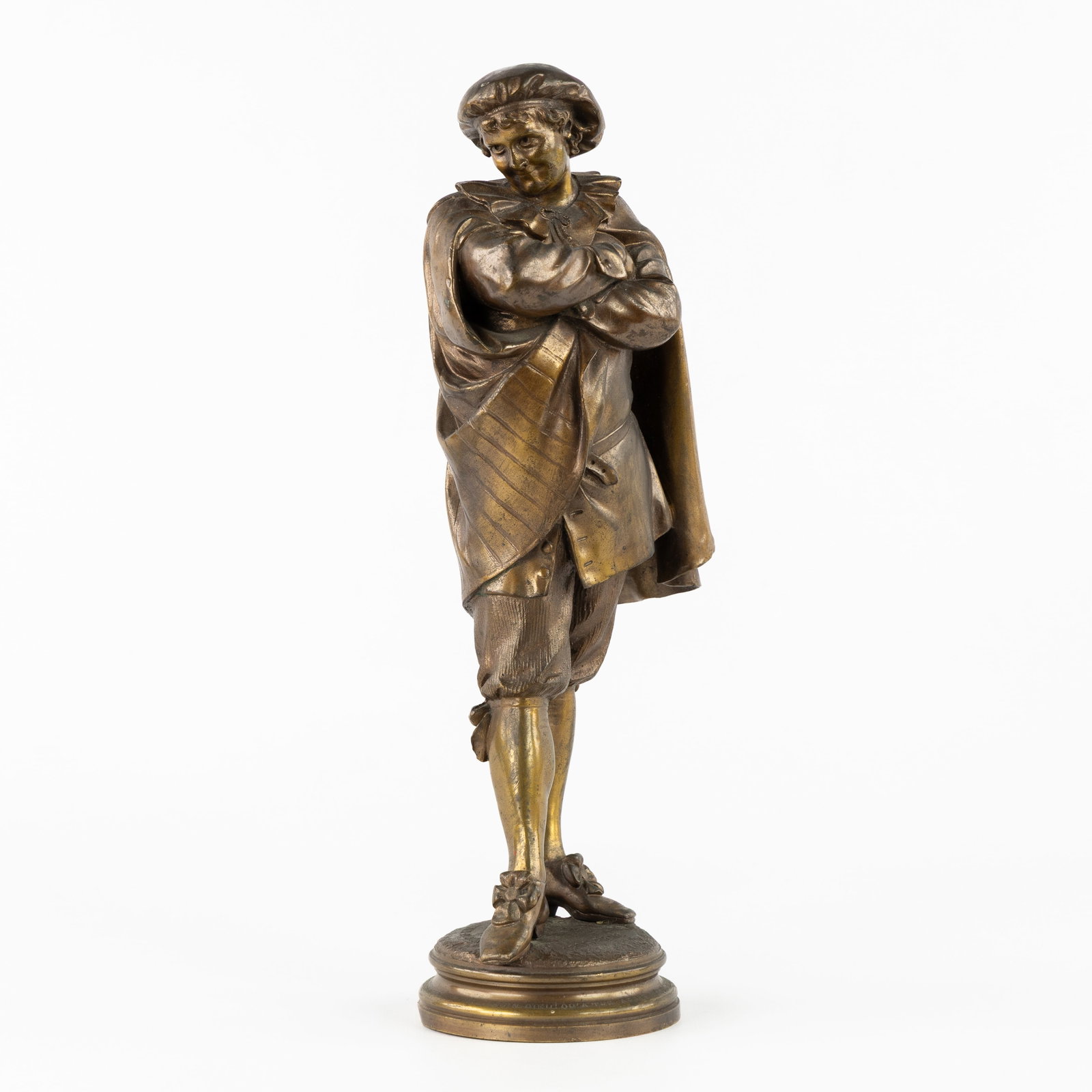 Leopold Harzé (1831-1893) 'Gros René', patinated bronze, Compagnie des Bronze Bruxelles.: Leopold Harzé (1831-1893) 'Gros René', patinated bronze, Compagnie des Bronze Bruxelles. Patinated bronze.Signed 'Leop. Harze'.Titled 'Gros René' - 'Mon Dieu qu'à tes Appas, Je s