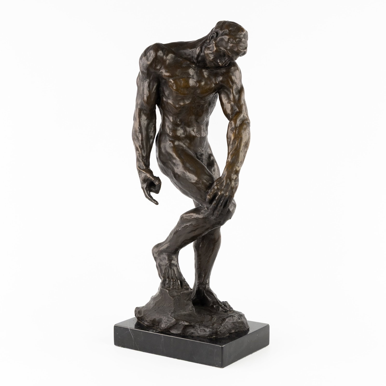 After Auguste Rodin (1840-1917), 'Adam', patinated bronze. (1 of 8)