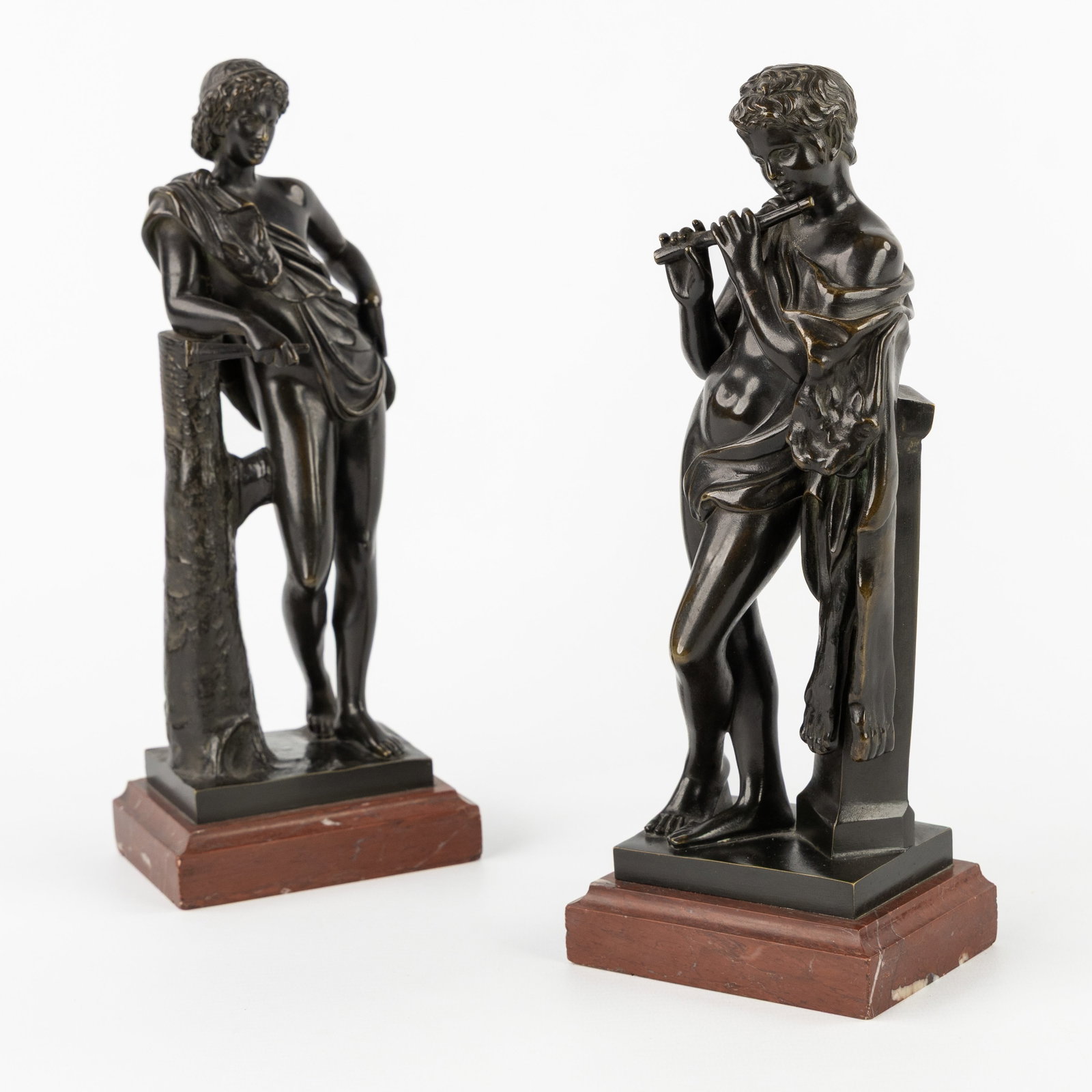 Barbedienne, 'Faune au Repos' and 'Faune Flûteur', patinated bronze, 19th C. (1 of 9)