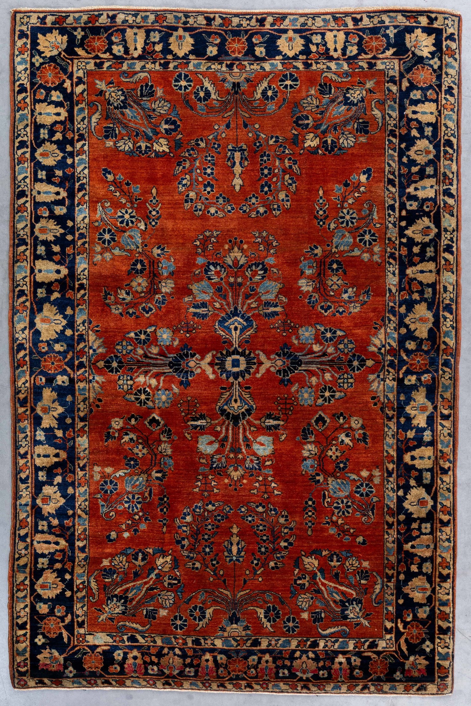 An Antique Oriental hand-made carpet, Kashan, Iran (200 x 128 cm). (1 of 5)