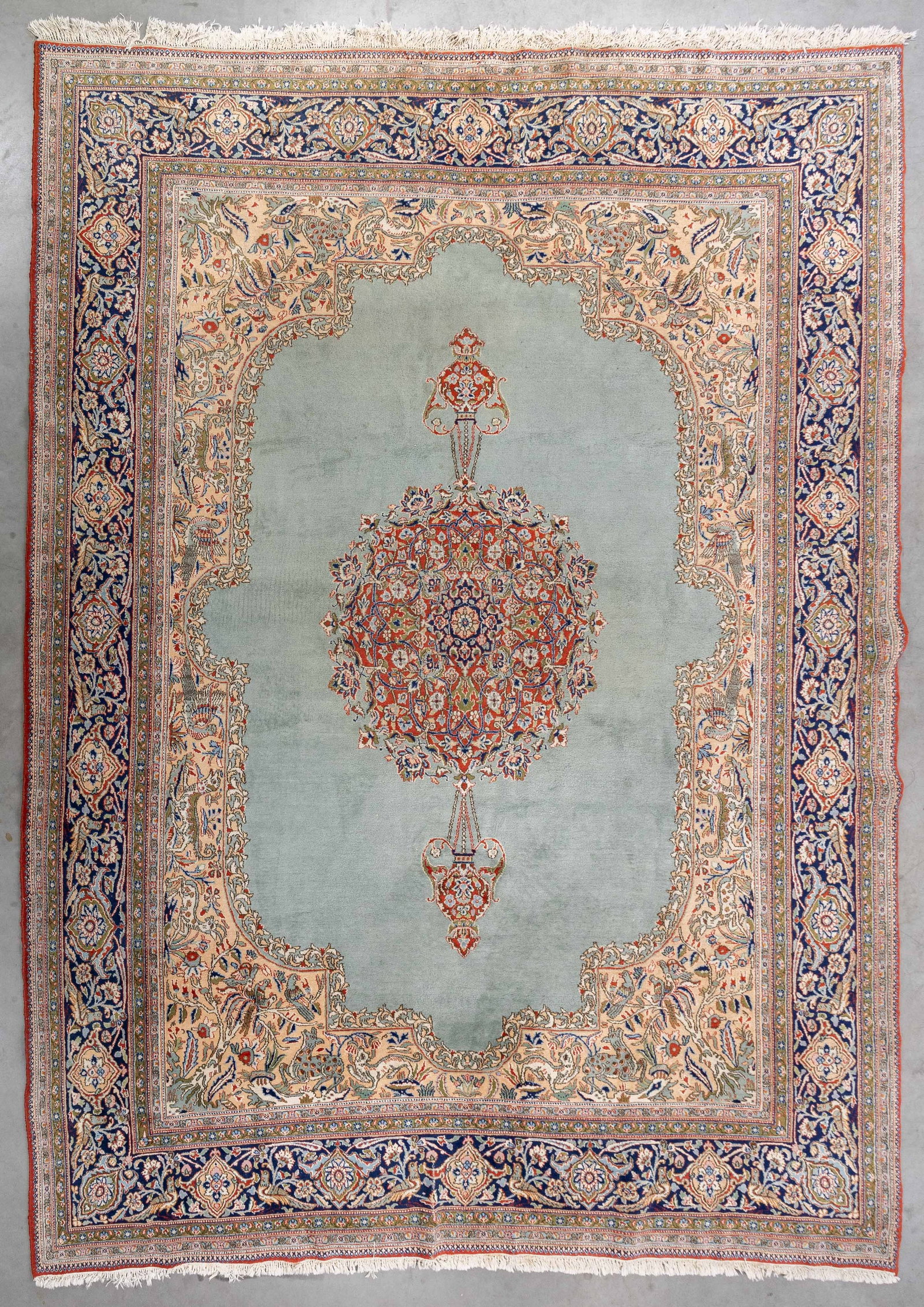 A Large Oriental hand-made carpet, Kashan, Iran (378 x 268 cm). (1 of 8)