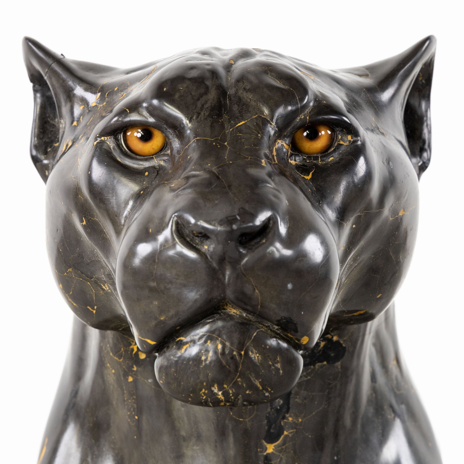 Chris Tap (1973) ‘Panther’, a sculpture with glass eyes. - 9