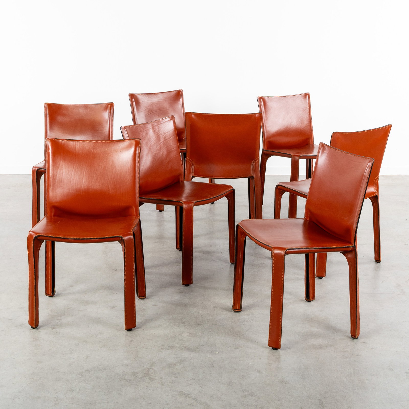 Mario Bellini (1935) 'Cab 412', a set of 8 chairs, for Cassina, Italy. (1 of 13)