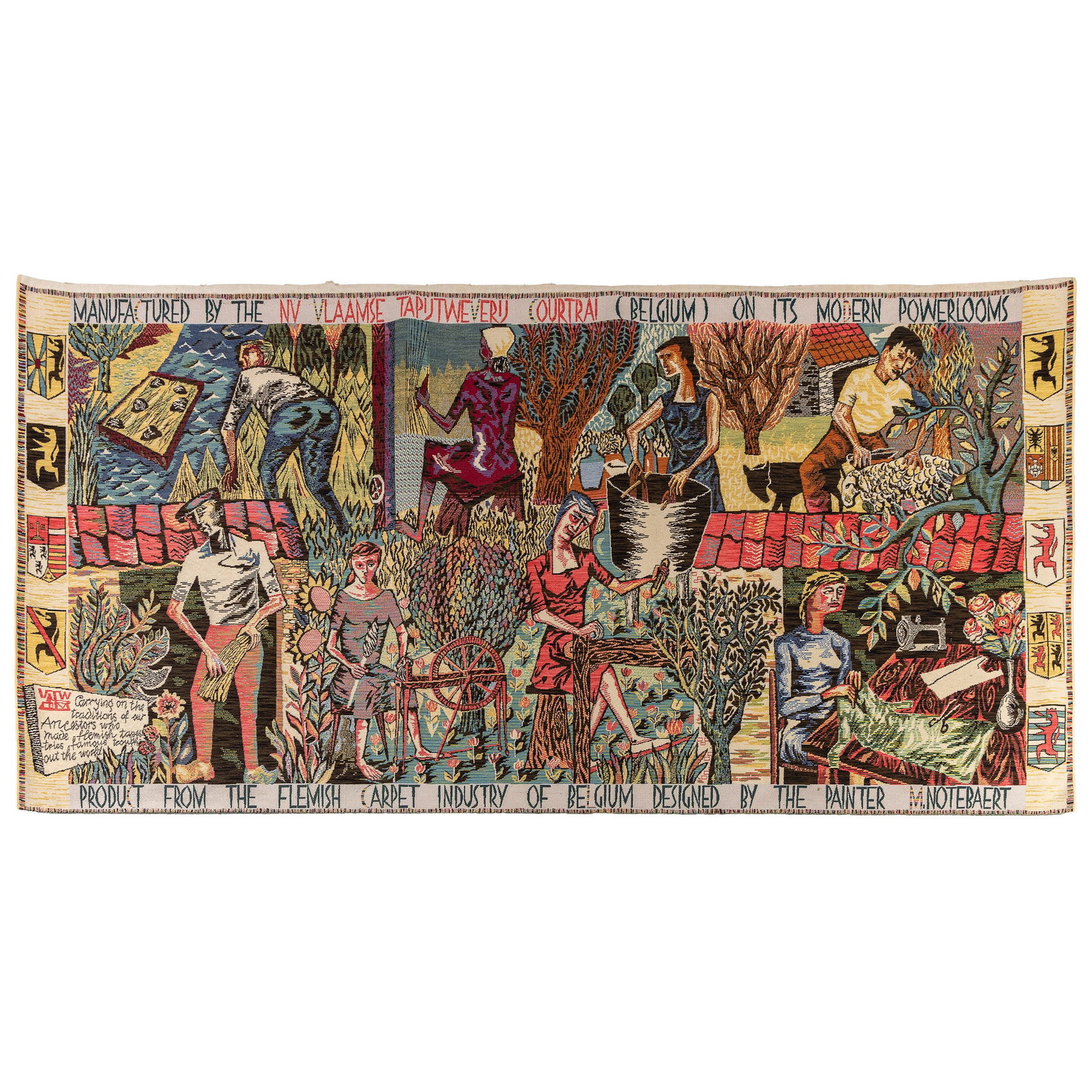 Marcel Notebaert (1924-1986) 'The Birth of the Carpet', a large tapestry, for the Flemish Carpet (1 of 13)