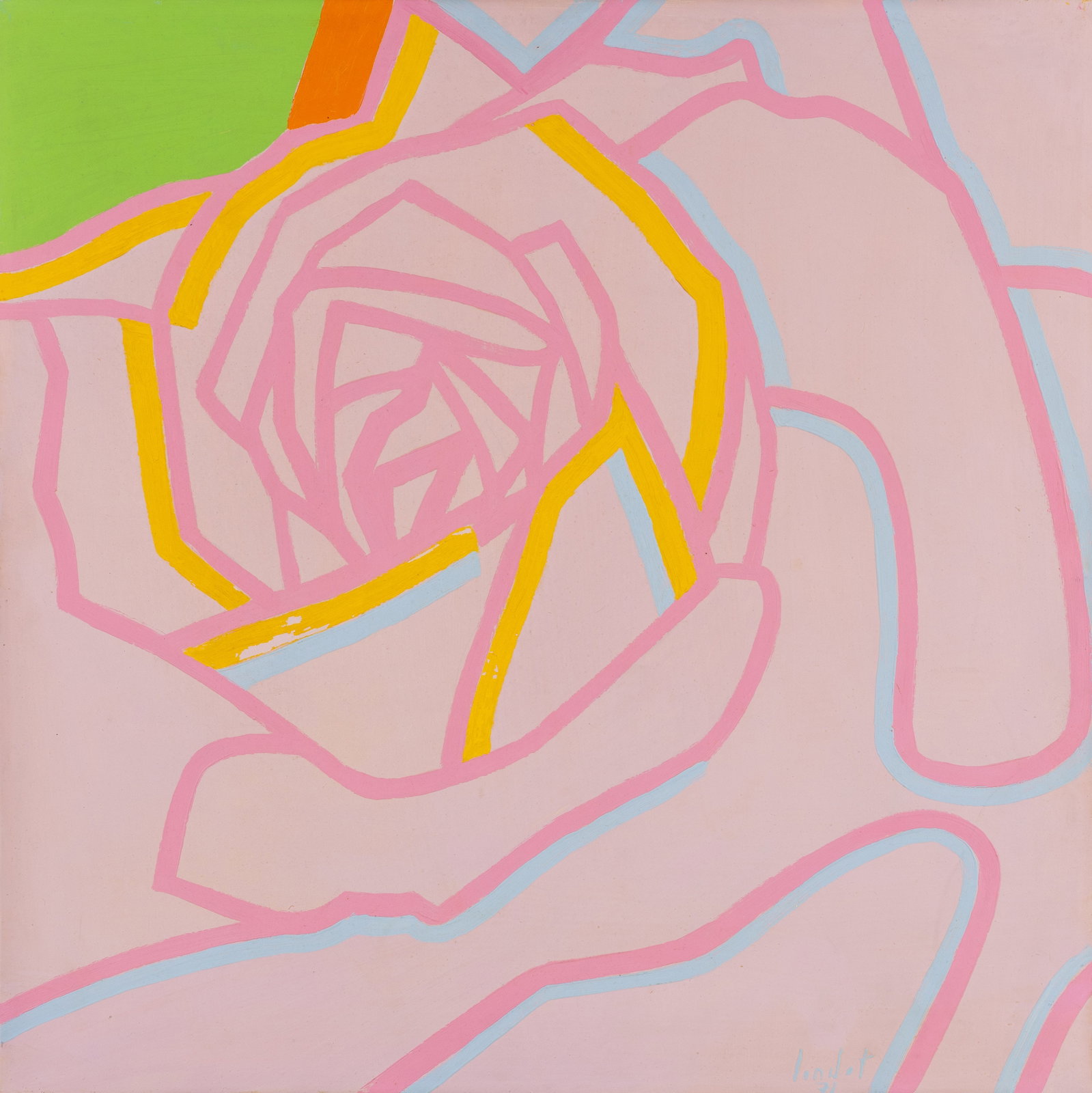 Louis Marie Londot (1924–2010) ‘Rose’, acrylic on panel (1971): Louis Marie Londot (1924–2010) ‘Rose’, acrylic on panel (1971) Acrylic on panel.Signed lower right. (81 × 81 cm) (61.5 x 60.5 x 0 cm)